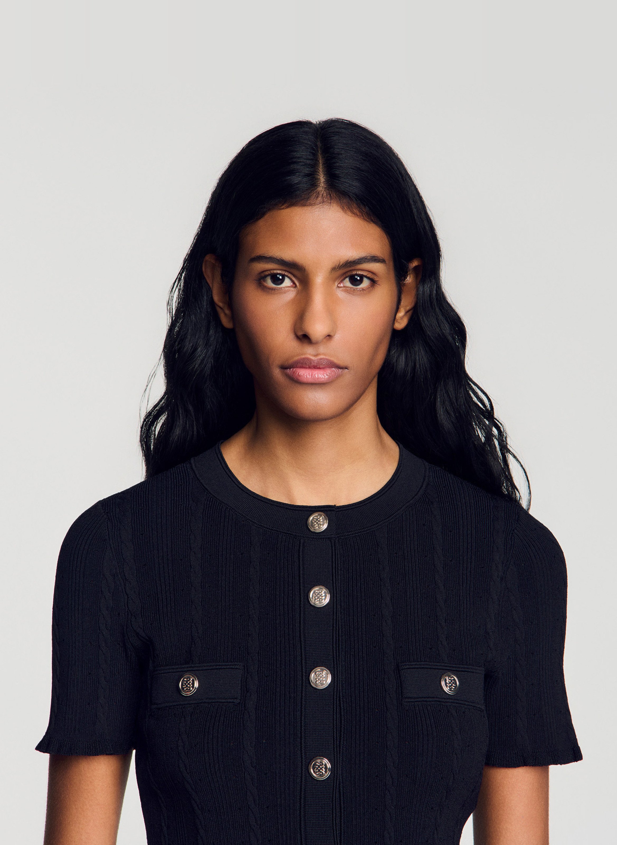 Gilet col rond SANDRO Noir