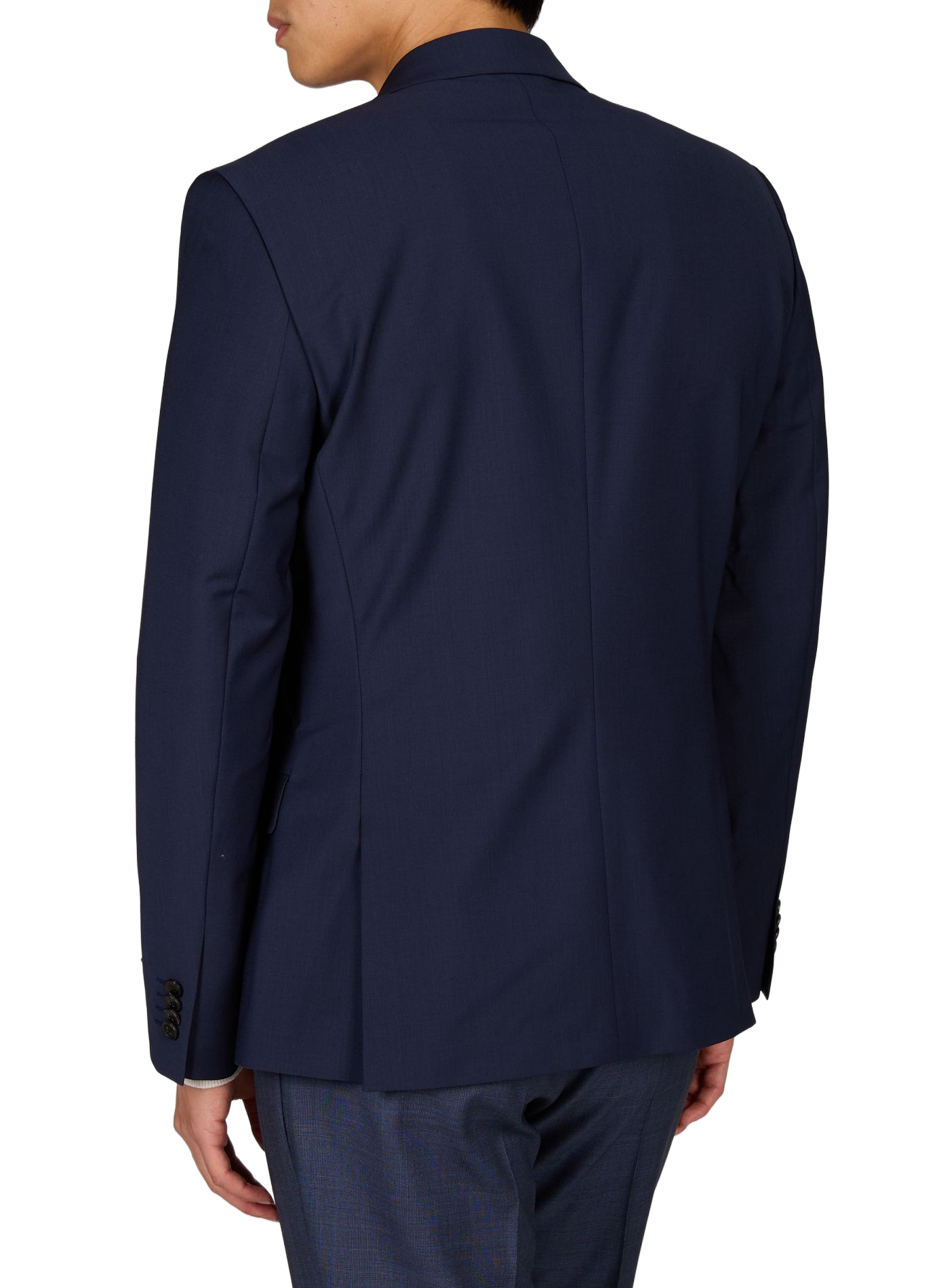 Solid wool straight blazer CALVIN KLEIN Blue