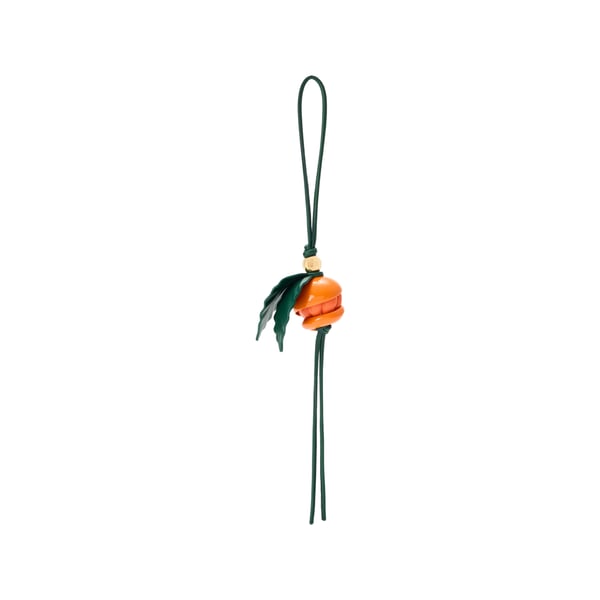 Bijou de sac orange pelée en laiton et cuir de veau Bijou de sac orange pelée en laiton et cuir de veau