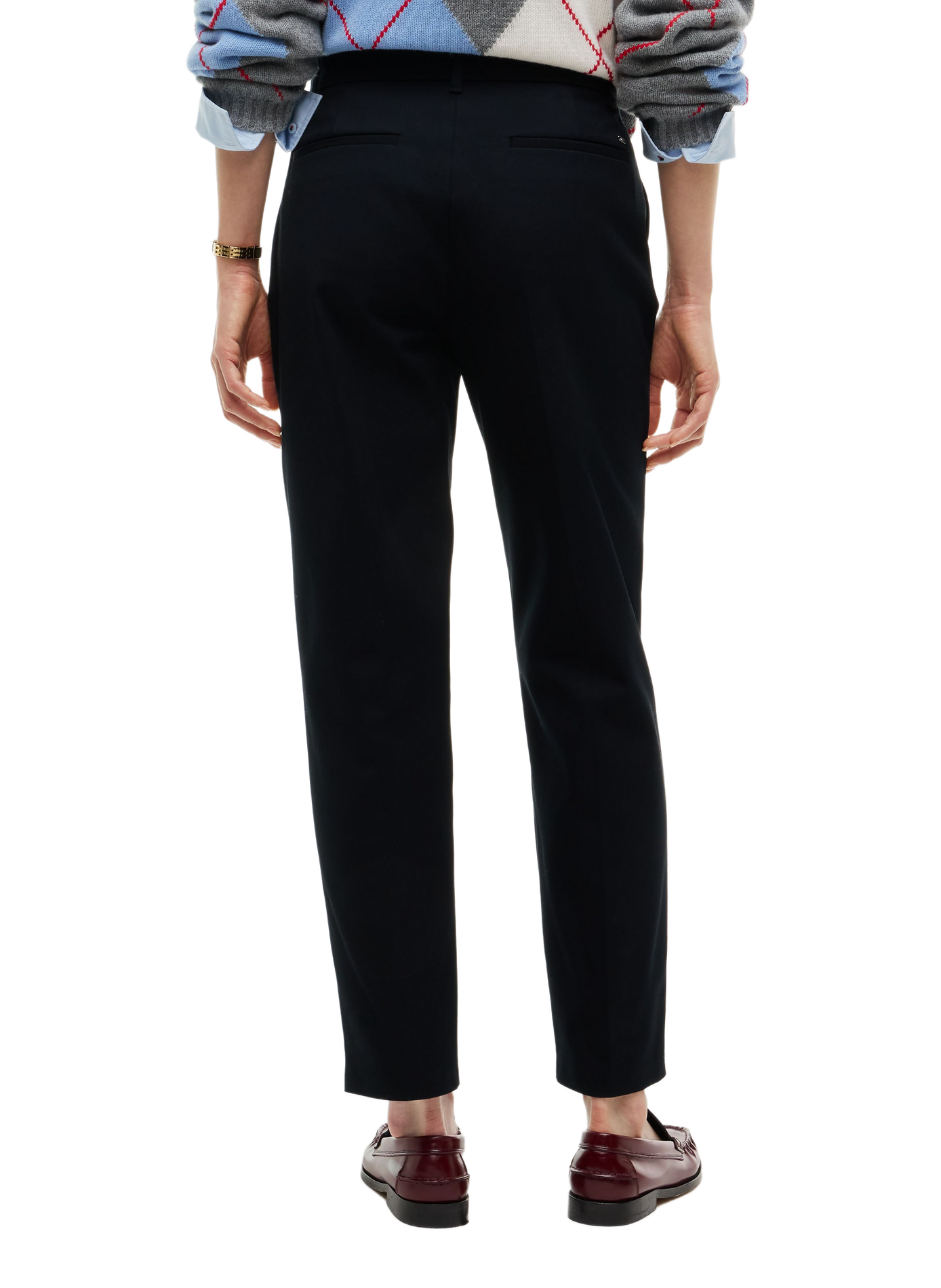 Pantalon droit en coton mélangé TOMMY HILFIGER Noir