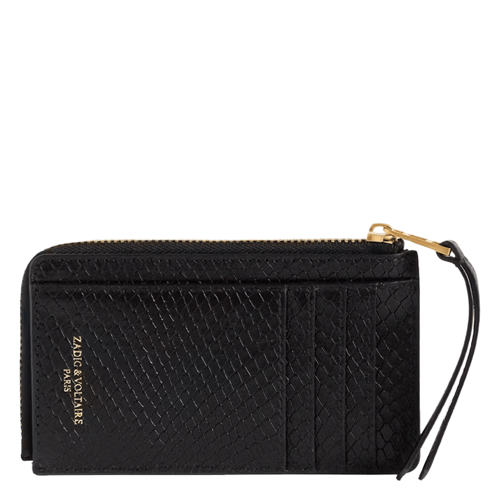 Leren portemonnees met pythonprint zv card ZADIG&VOLTAIRE Zwart