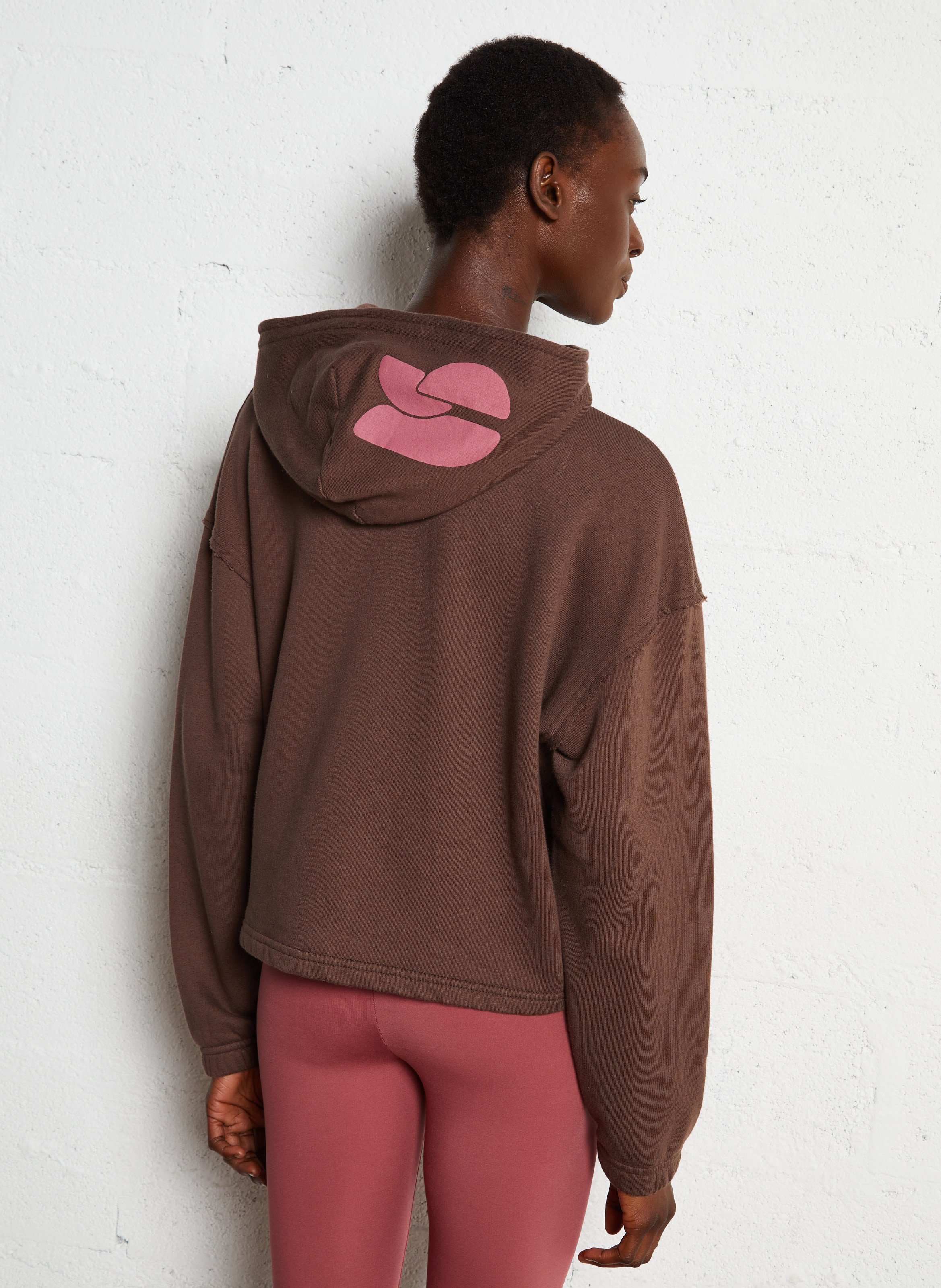 Sweat droit en coton mélangé pimbus BA&SH Marron