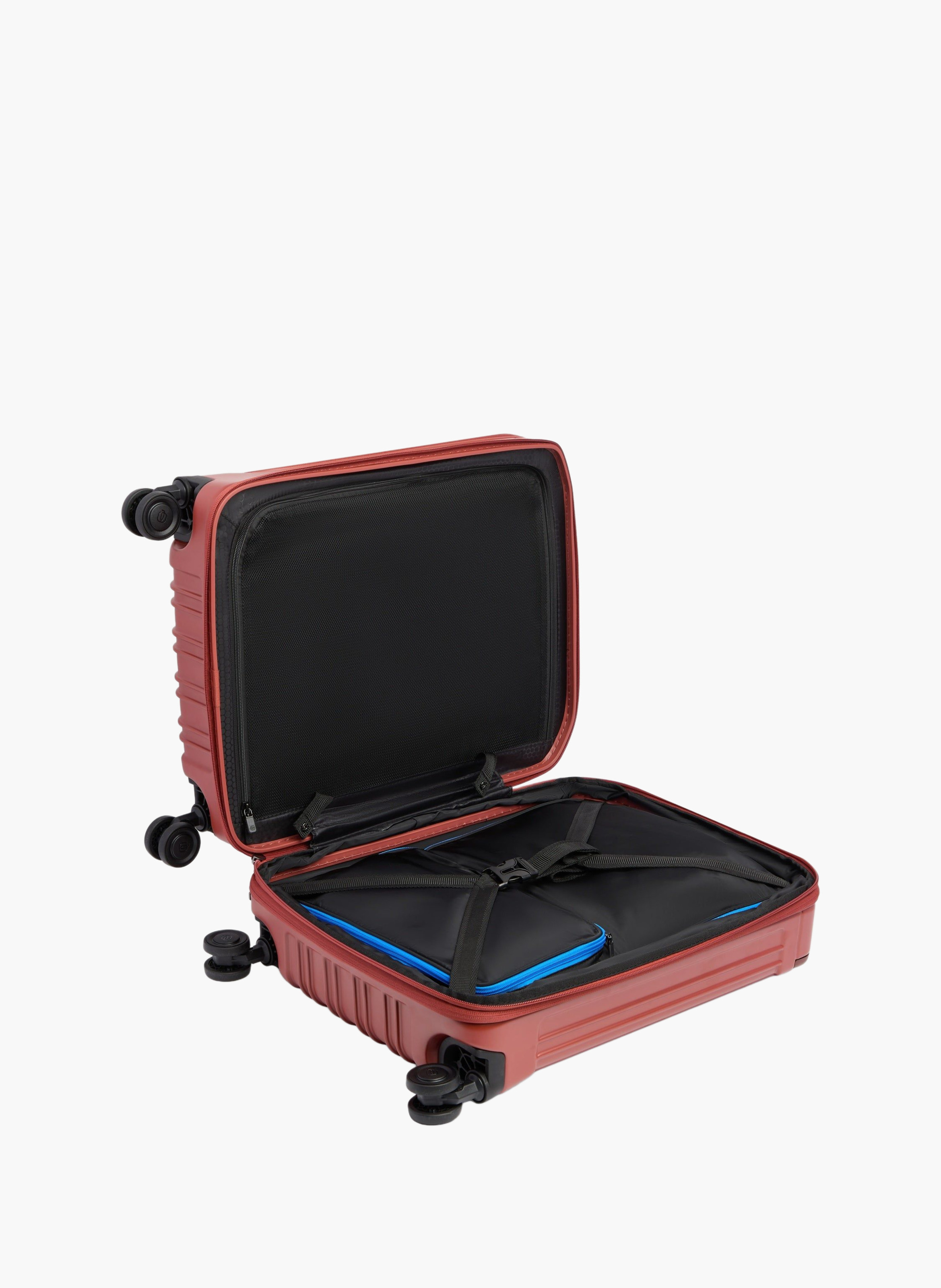 Valise cabine pour ordinateur avec deux ouvertures PIQUADRO Marron