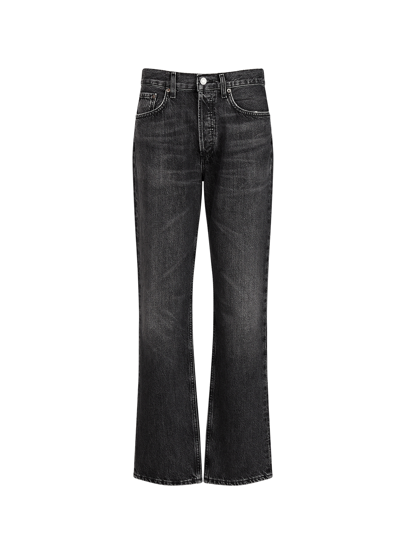 Jean droit Lana taille haute en denim de coton AGOLDE Grau