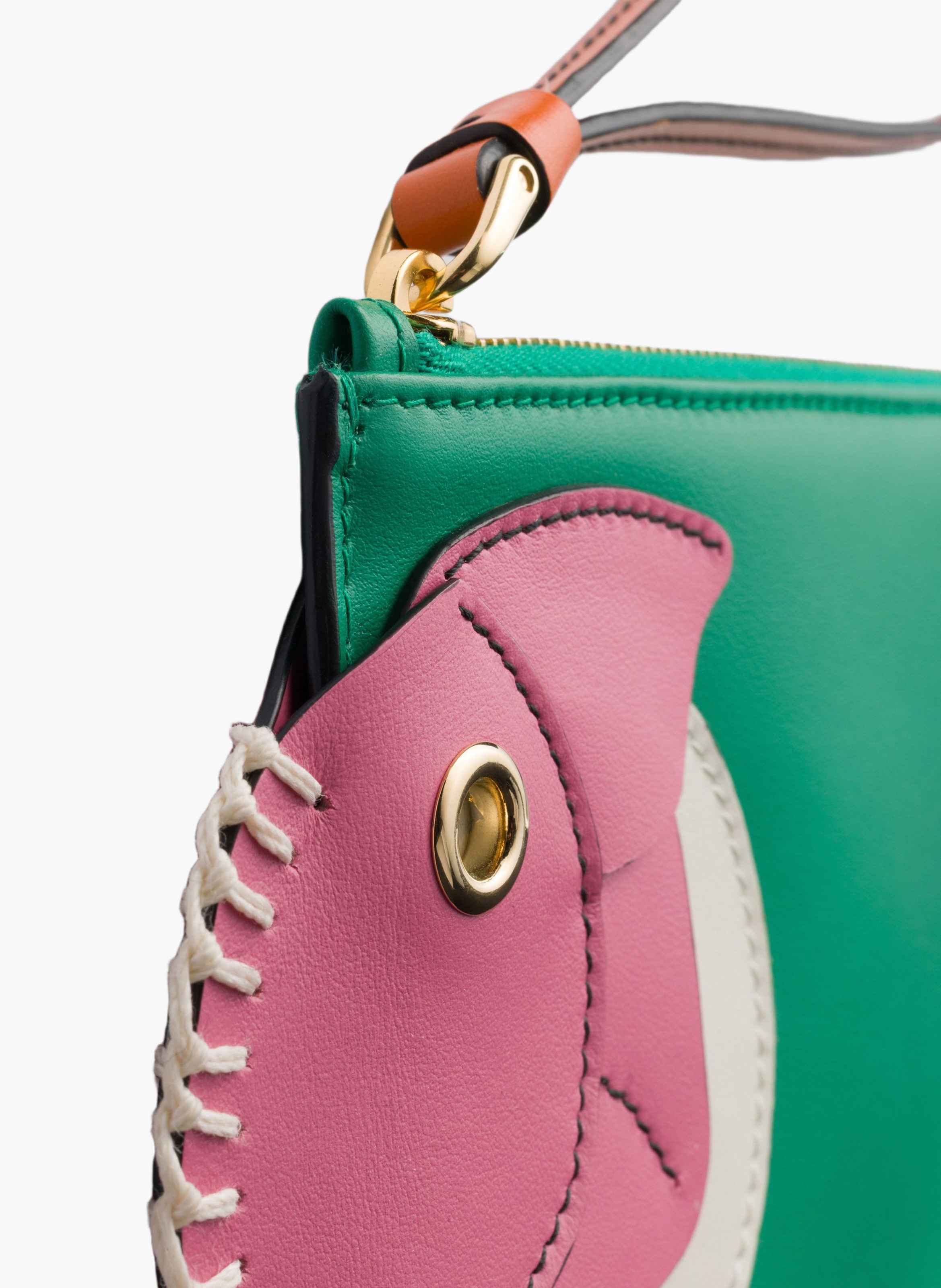 Pochette en cuir zippée PRADA Rose