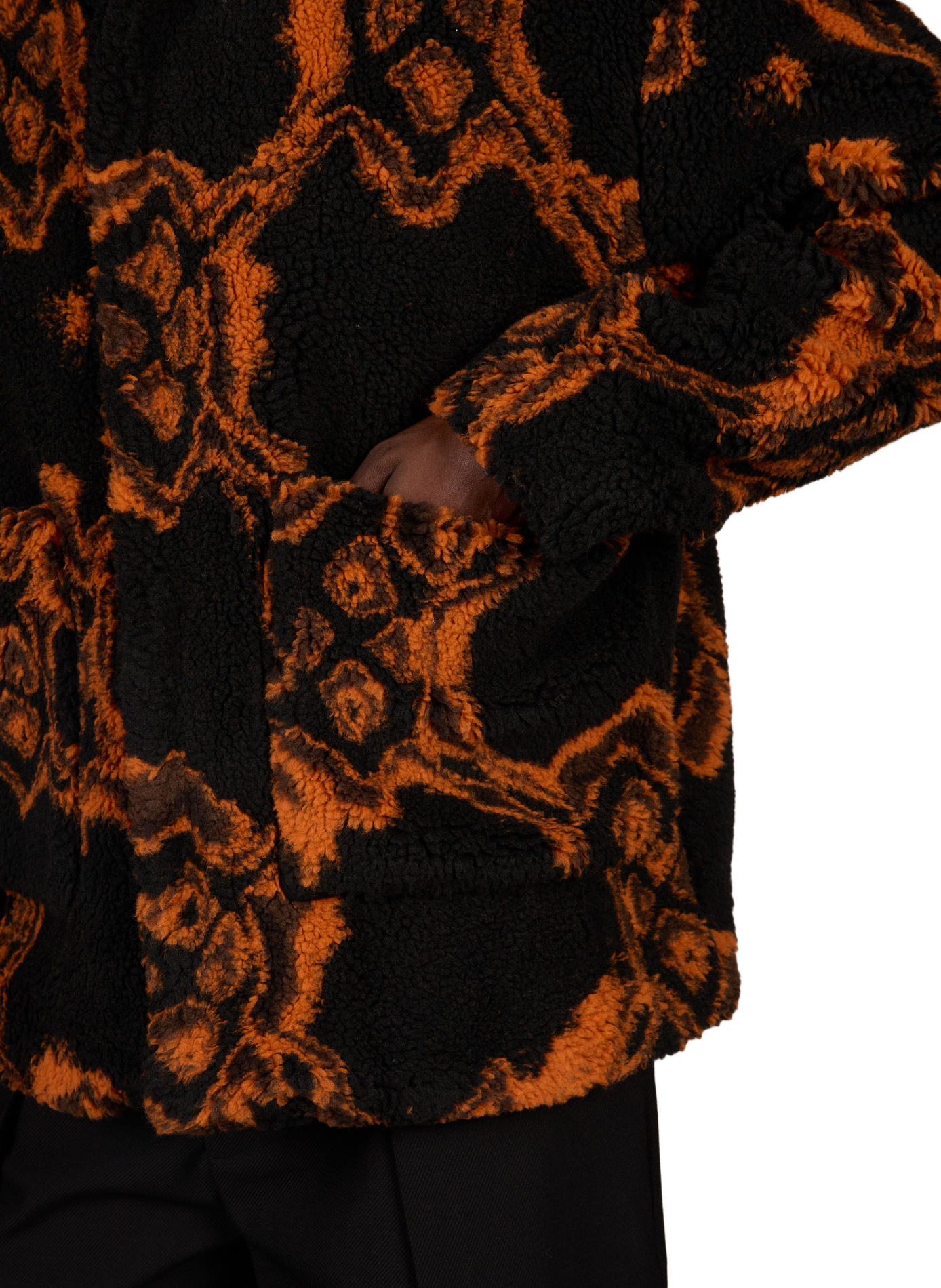 Printed High-Neck Fleece Jacket DAILY PAPER Black