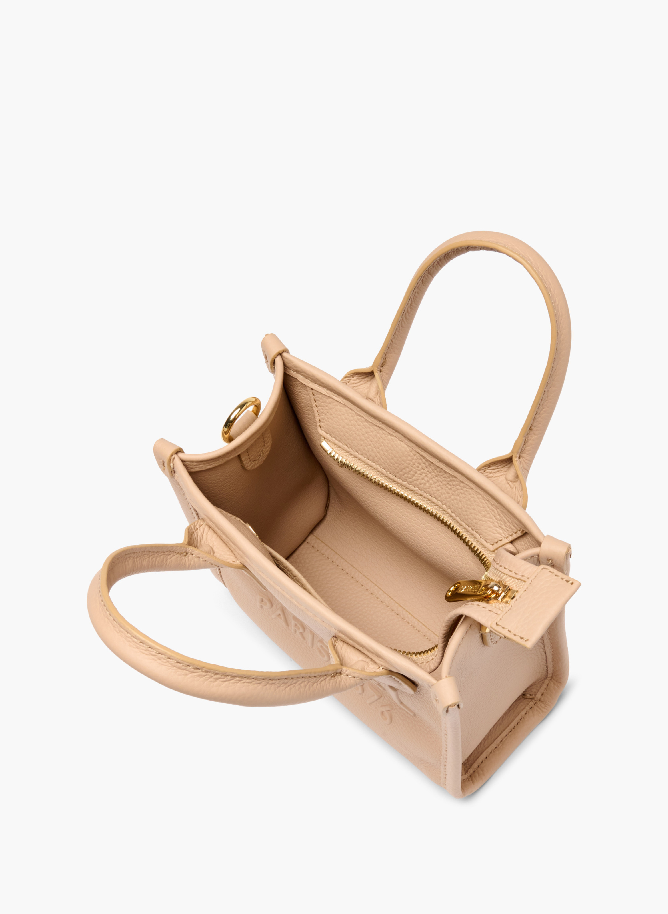 Mini sac cabas zippé double porté jour de lancel en cuir LANCEL Beige