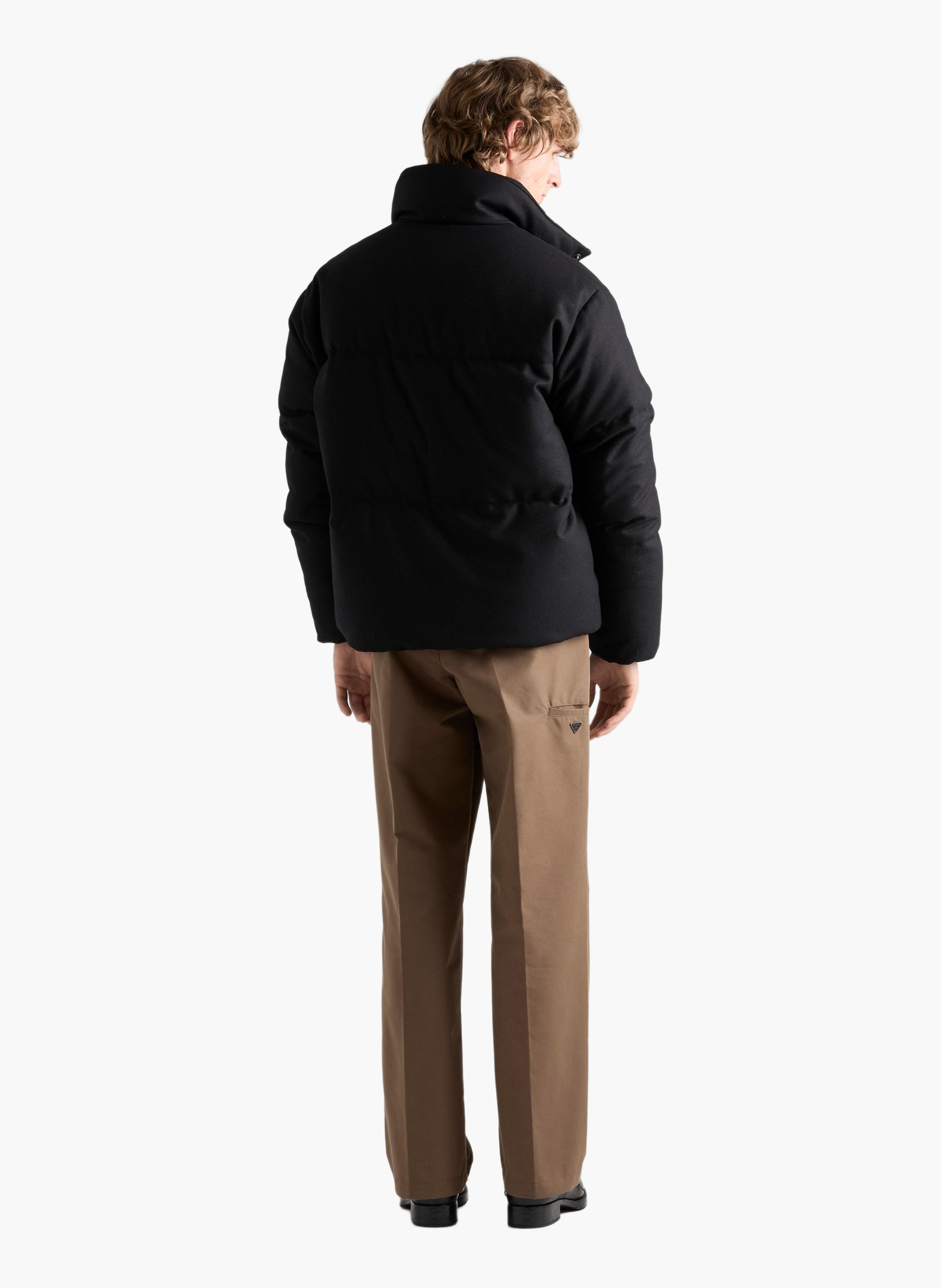 Veste en duvet re-wool de poids moyen PRADA Noir