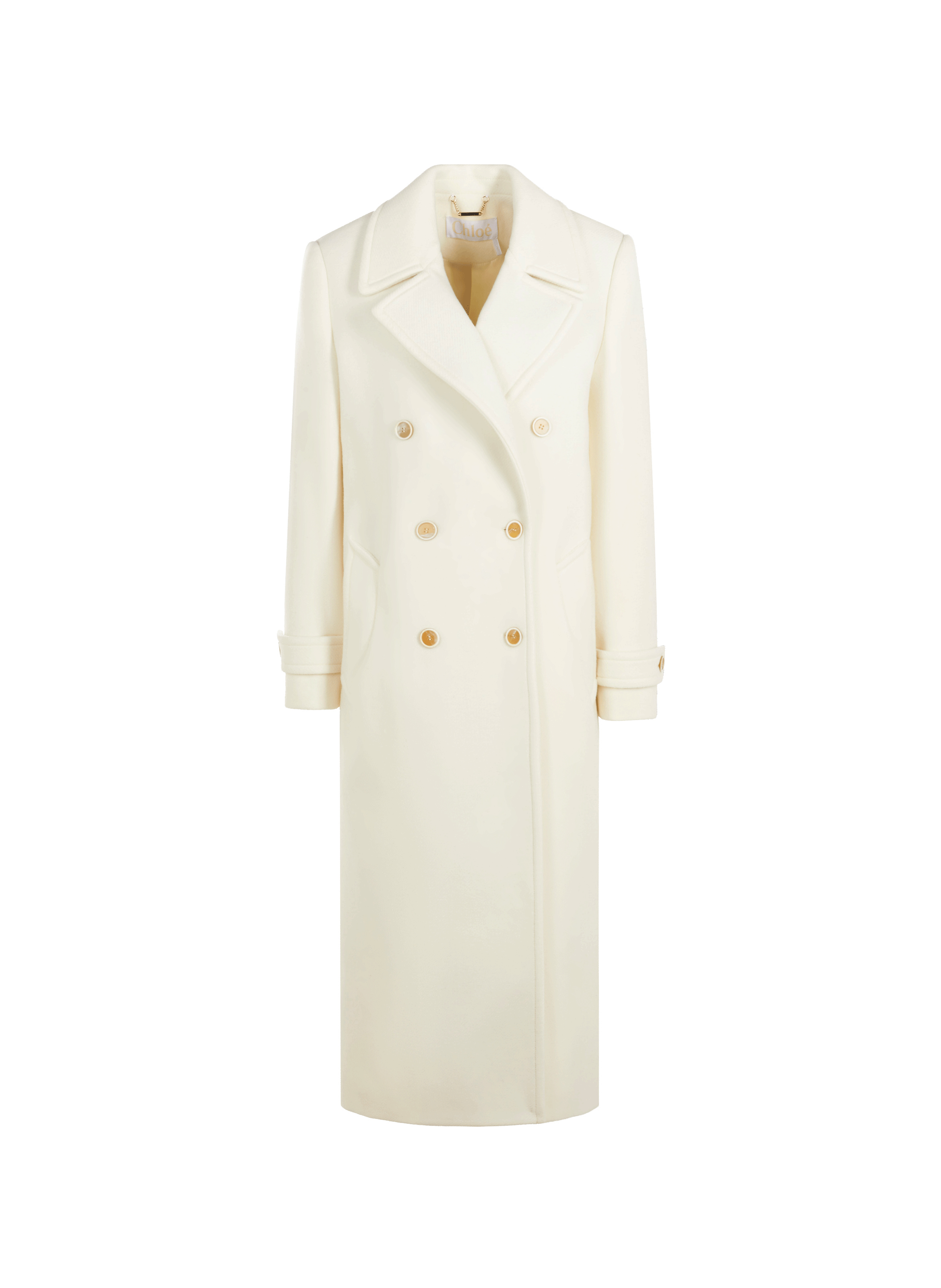 Manteau droit en laine vierge mélangée