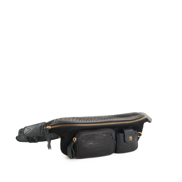 Claris Virot Romeo Python Belt Bag In Black