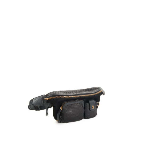 Claris Virot Romeo Python Belt Bag In Black
