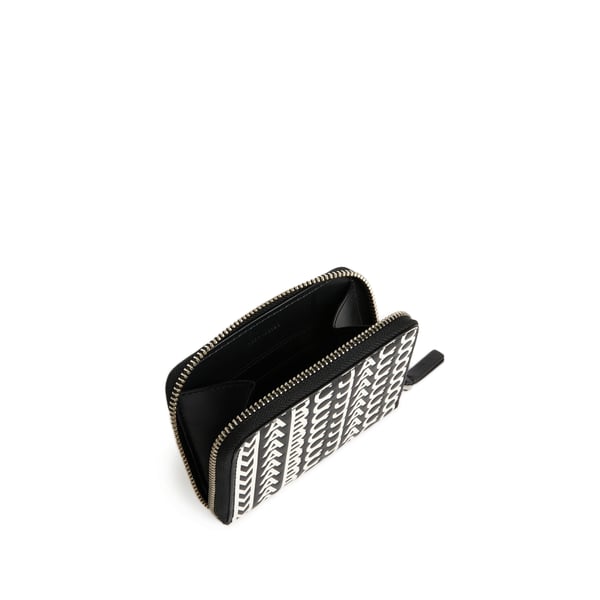 Porte-monnaie imprimé logo en cuir