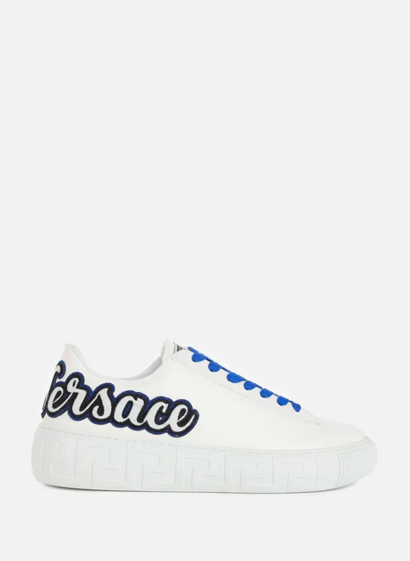 VERSACE Leather sneakers White