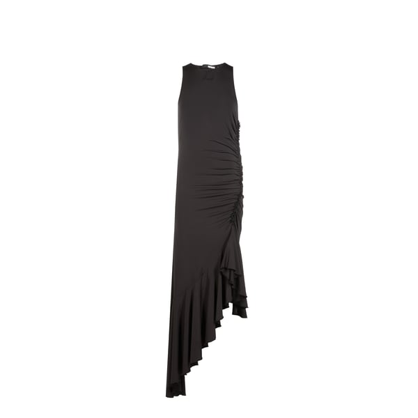 Rotate Birger Christensen Ruched Midi Dress In Black