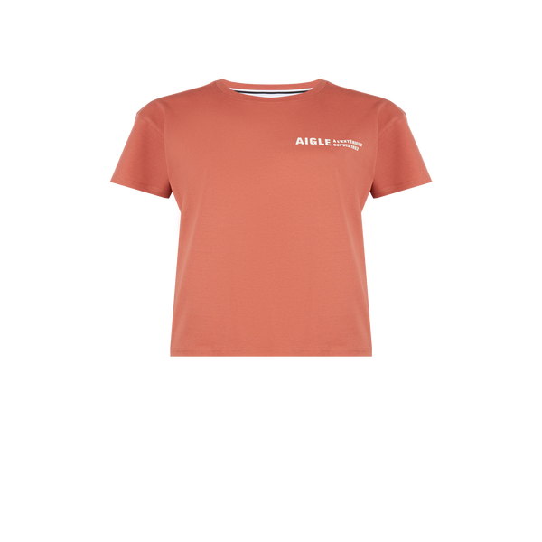 Aigle Plain Cotton T-shirt In Red