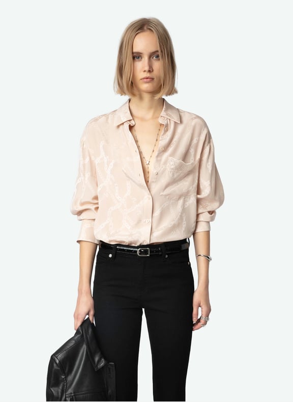 Chemise col classique en soie morning jac Rose by ZADIG&VOLTAIRE ZADIG&VOLTAIRE Chemise col classique en soie morning jac Rose