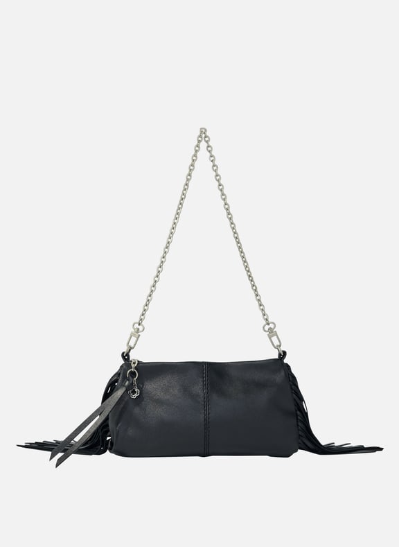 Sac porté épaule en cuir miss m pouch Noir by MAJE MAJE Sac porté épaule en cuir miss m pouch Noir