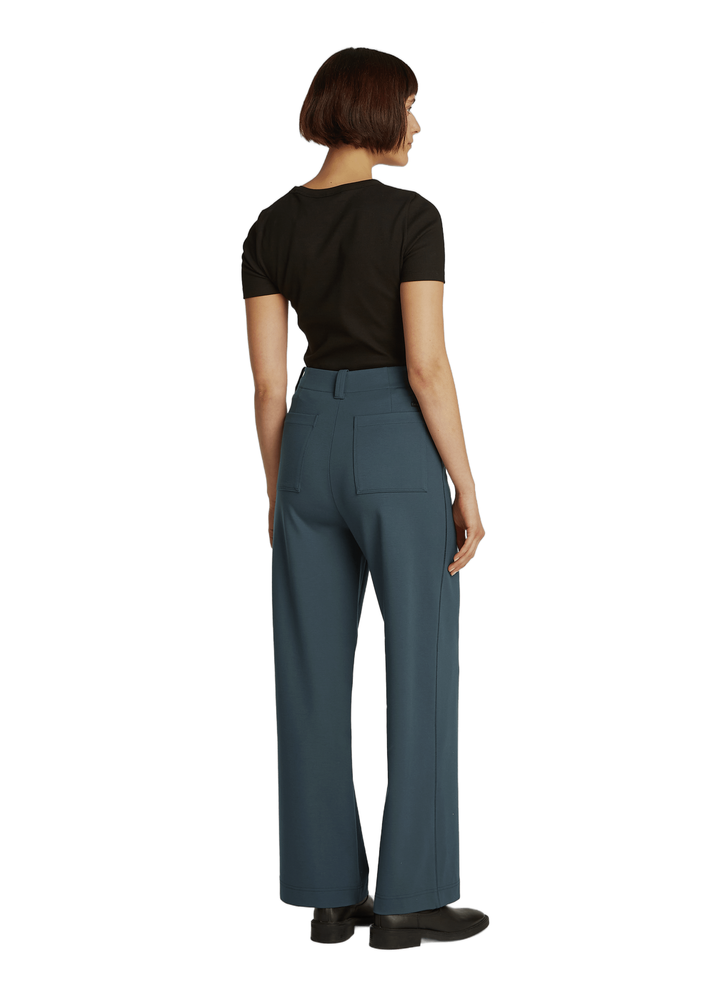 Pantalon taille haute droit CALVIN KLEIN Bleu