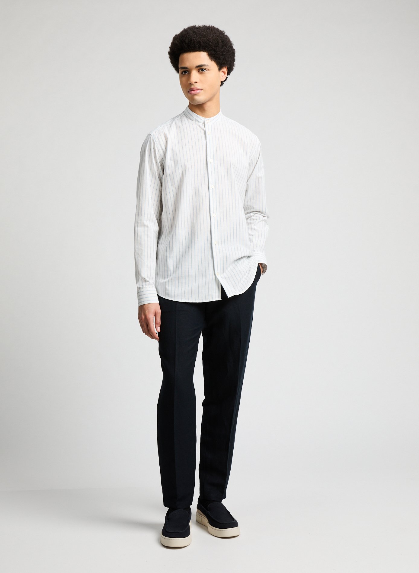 Chemise à rayures en coton AU PRINTEMPS PARIS Bleu