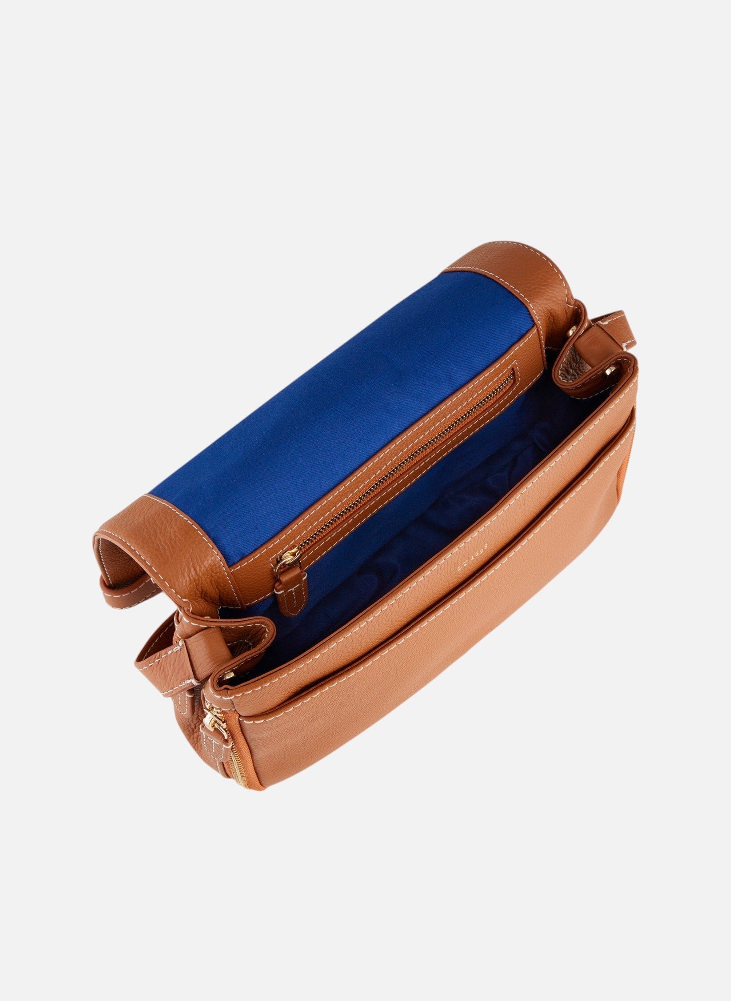 Petit sac bandoulière simone en cuir grainé LE TANNEUR Marron