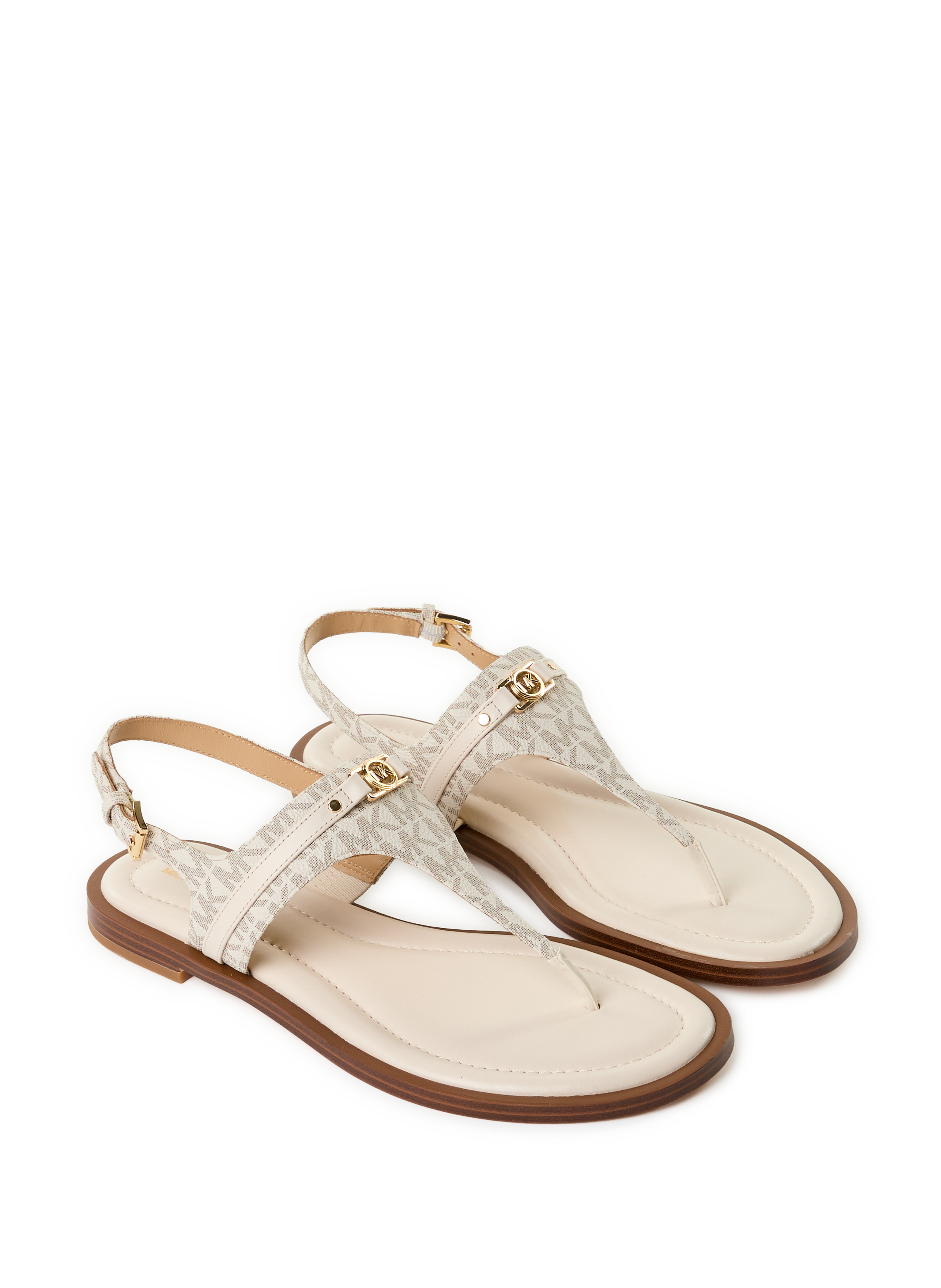 Flat monogram sandals MICHAEL KORS Beige