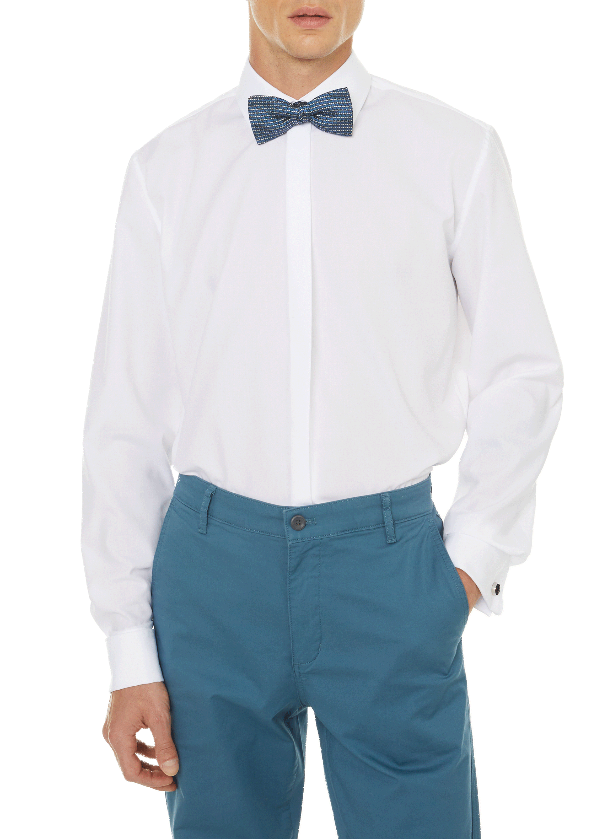 Printed silk bow tie Blue