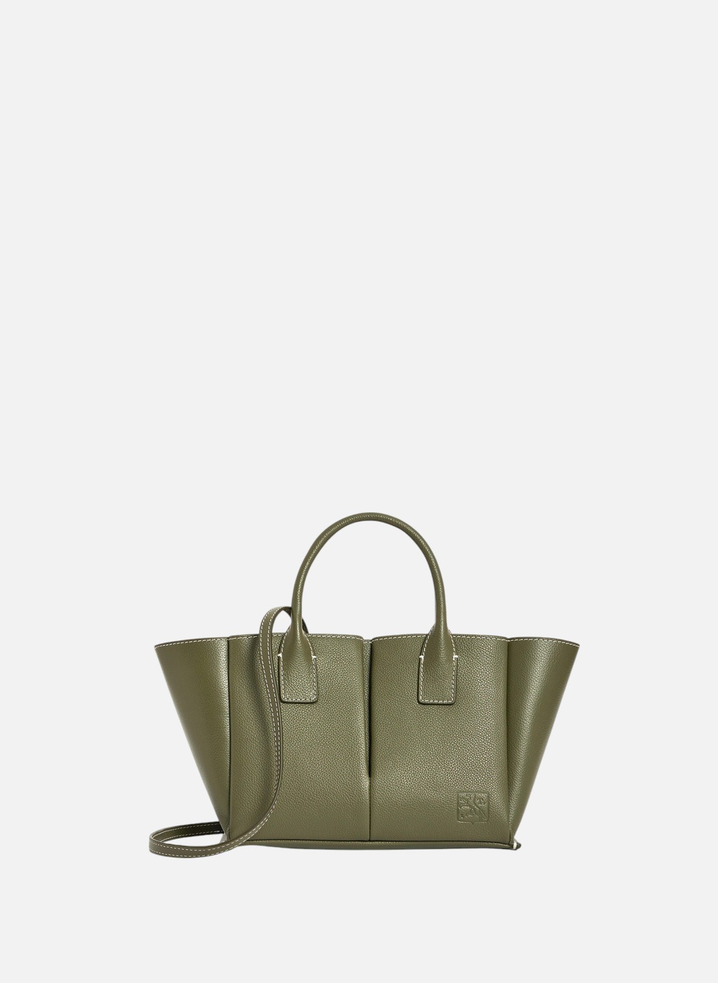 Petit sac à main elena en cuir grainé LE TANNEUR Vert