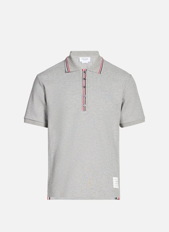 Polo en coton Gris by THOM BROWNE THOM BROWNE Polo en coton Gris