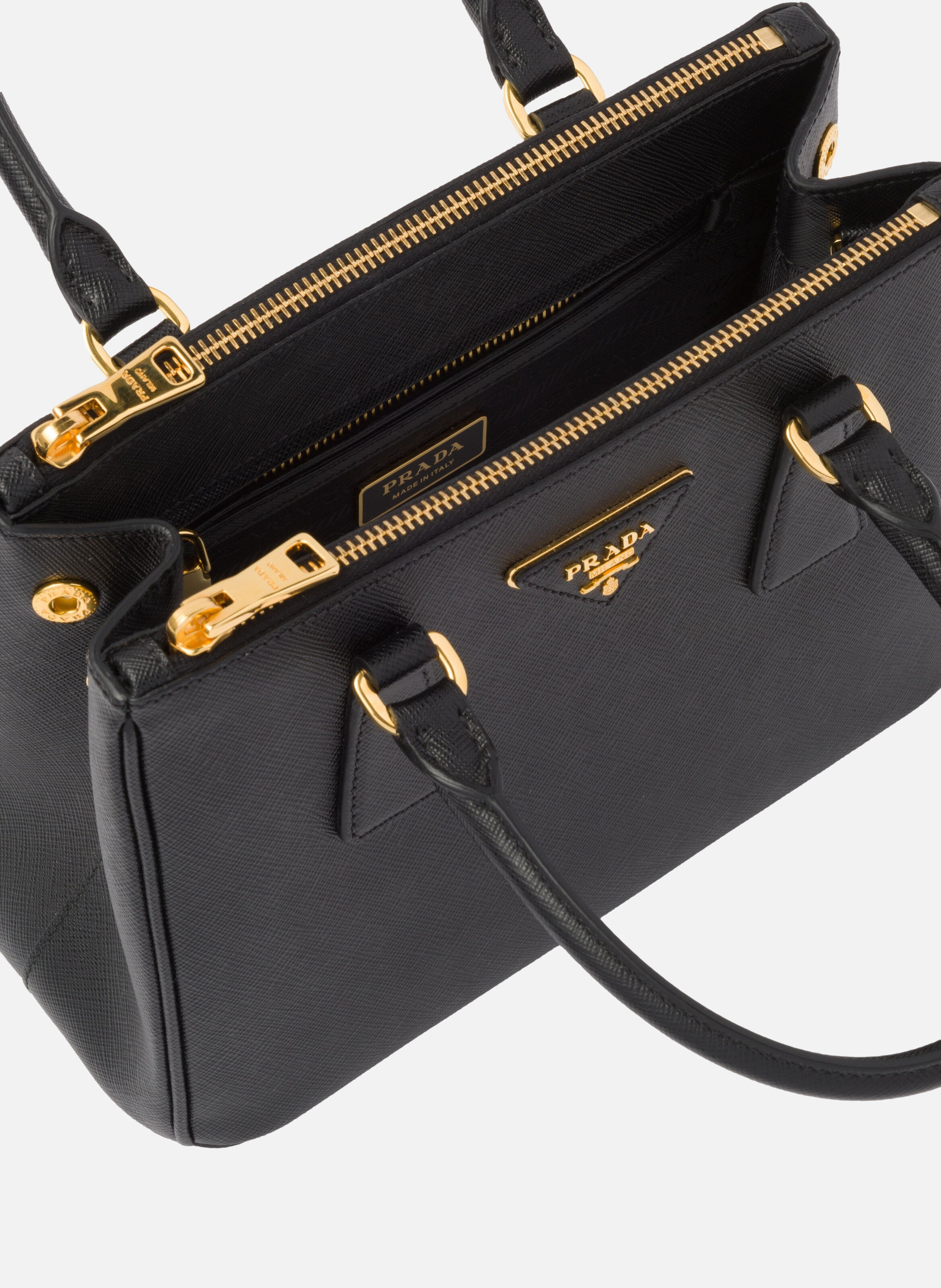 Petit sac prada galleria en cuir saffiano PRADA Noir