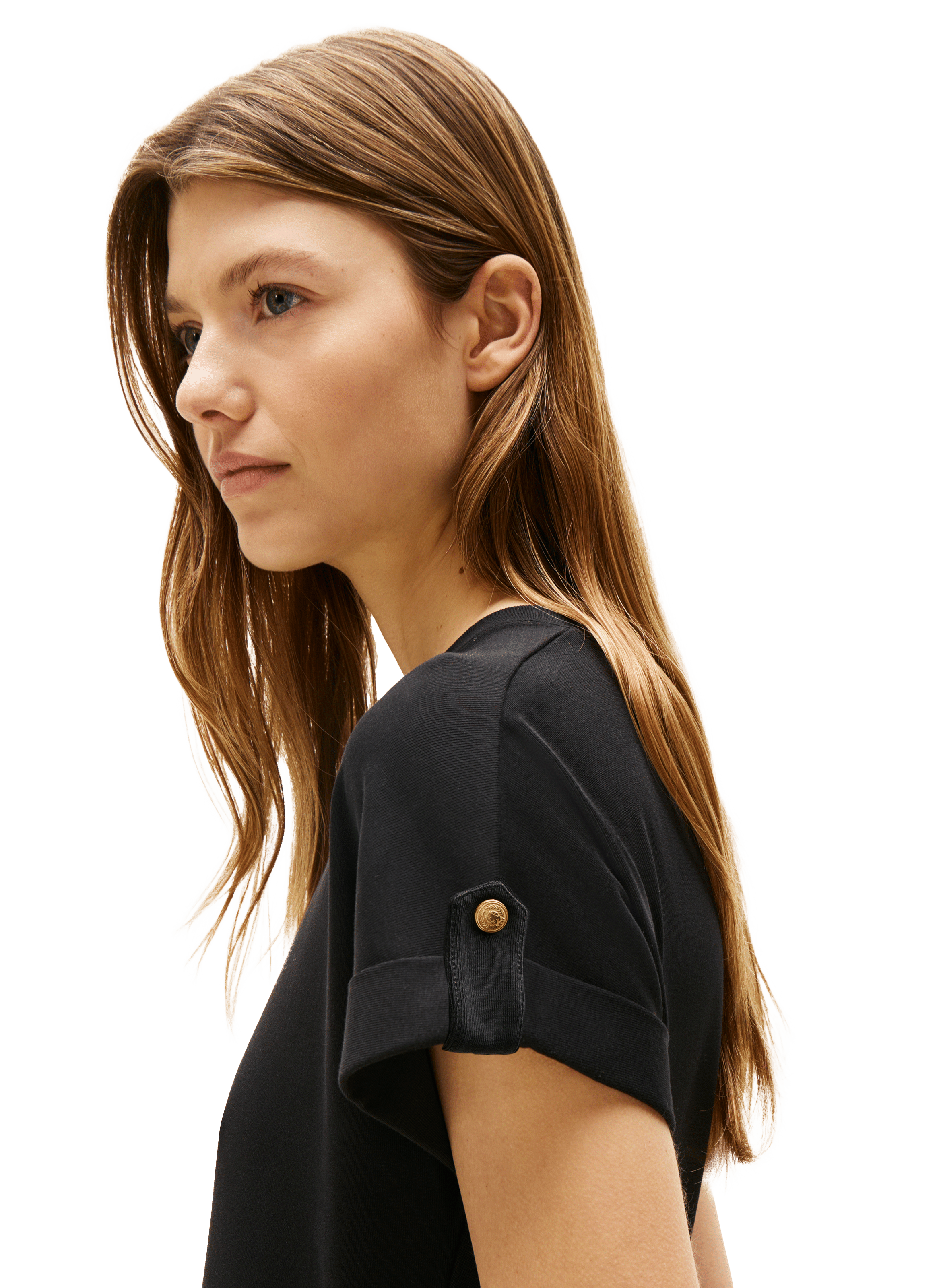 Midi dress with gold buttons TOMMY HILFIGER Black