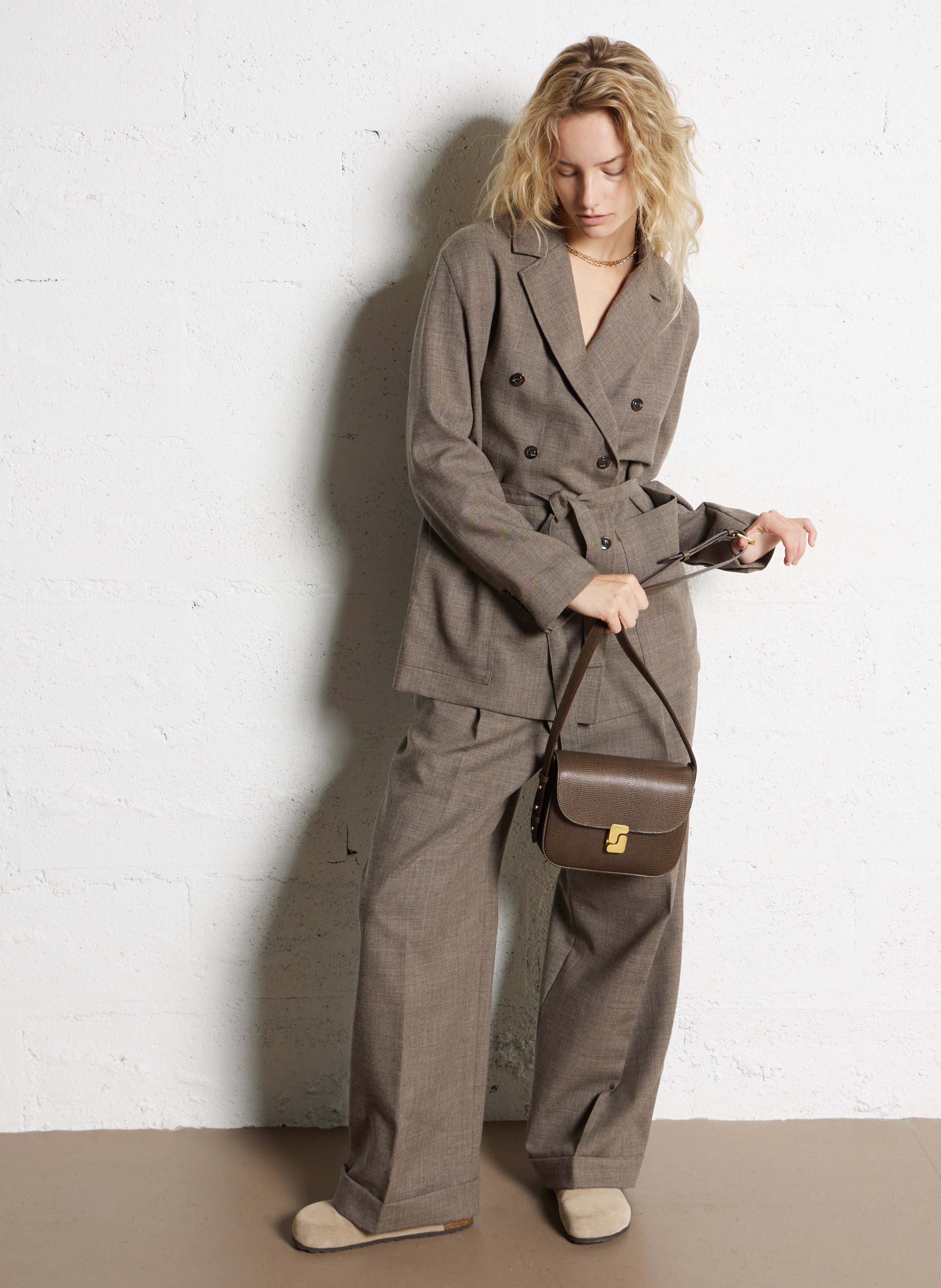 Sac bandoulière en cuir Bellissima mini SOEUR Vert