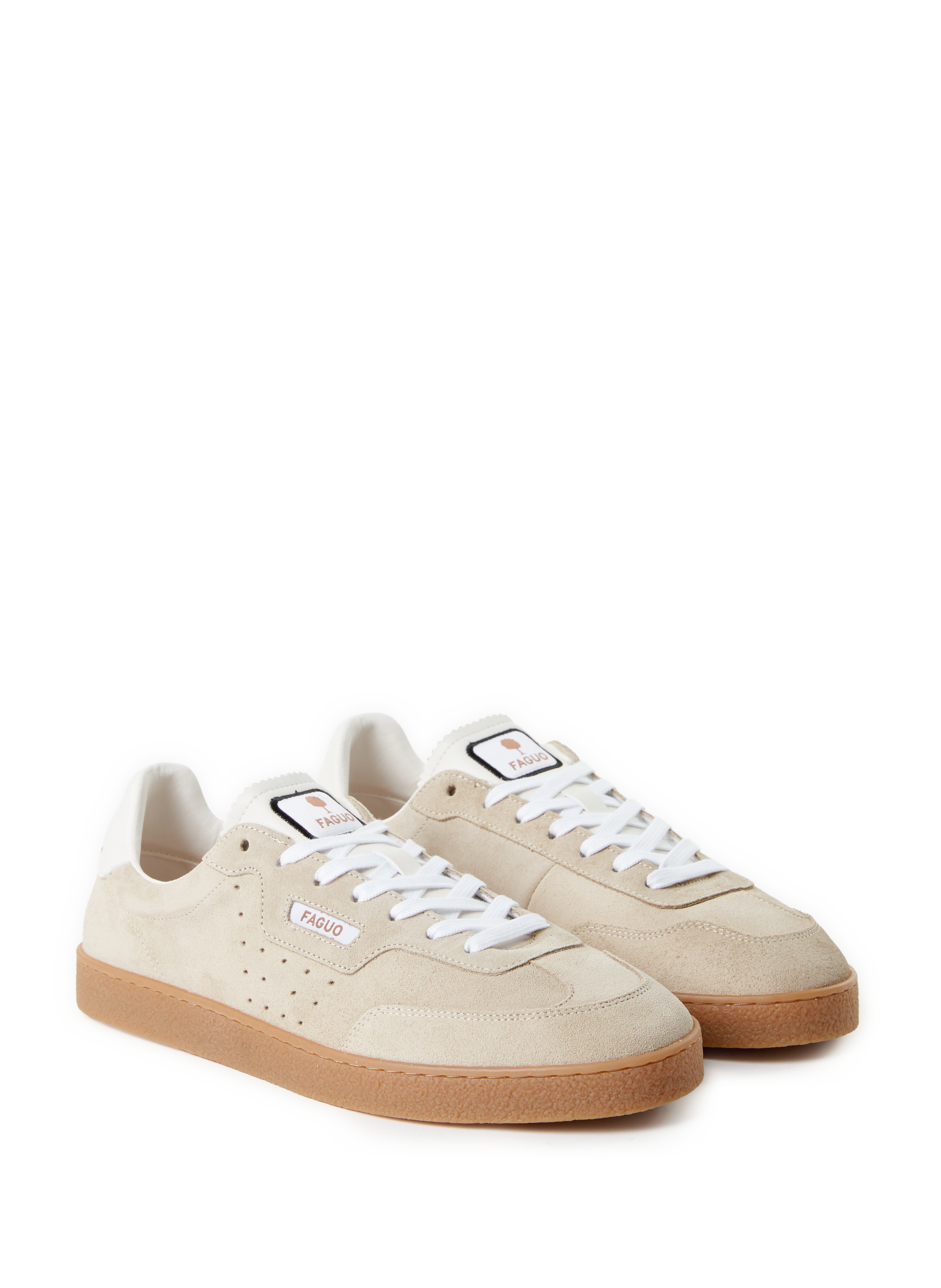 Baskets en cuir mélangé FAGUO Beige