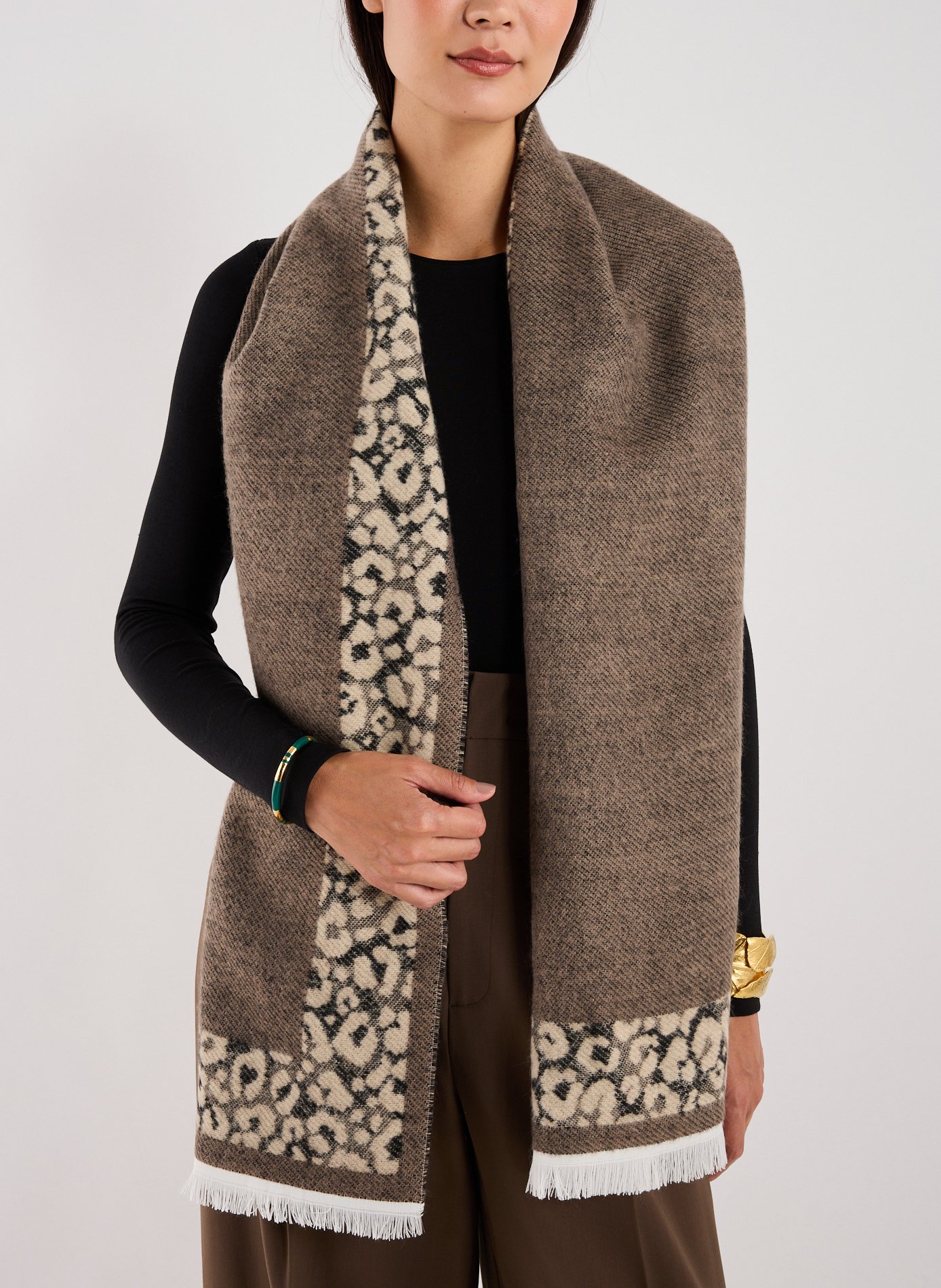 Printed scarf AU PRINTEMPS PARIS Beige