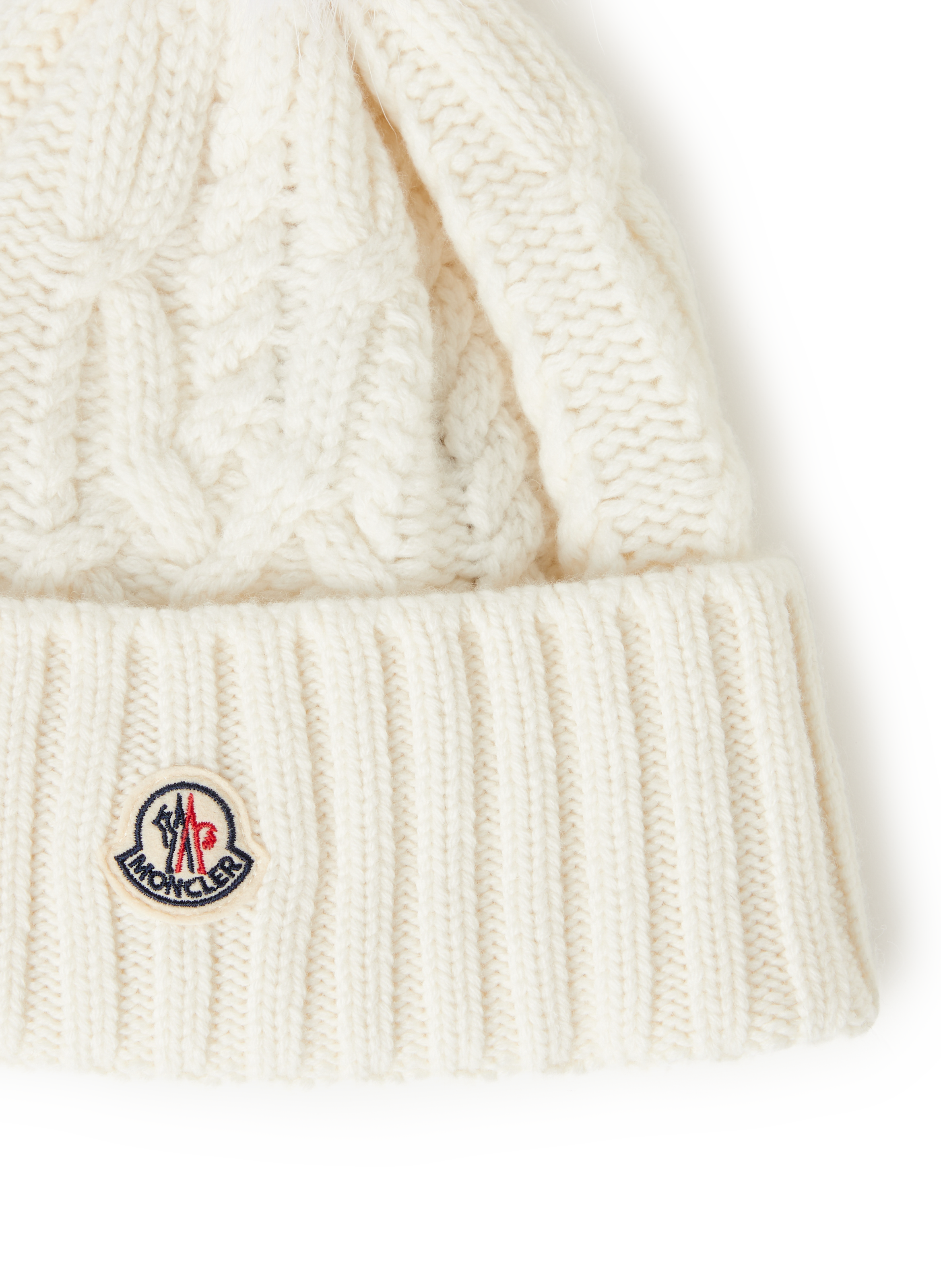 Wool and cashmere beanie MONCLER White