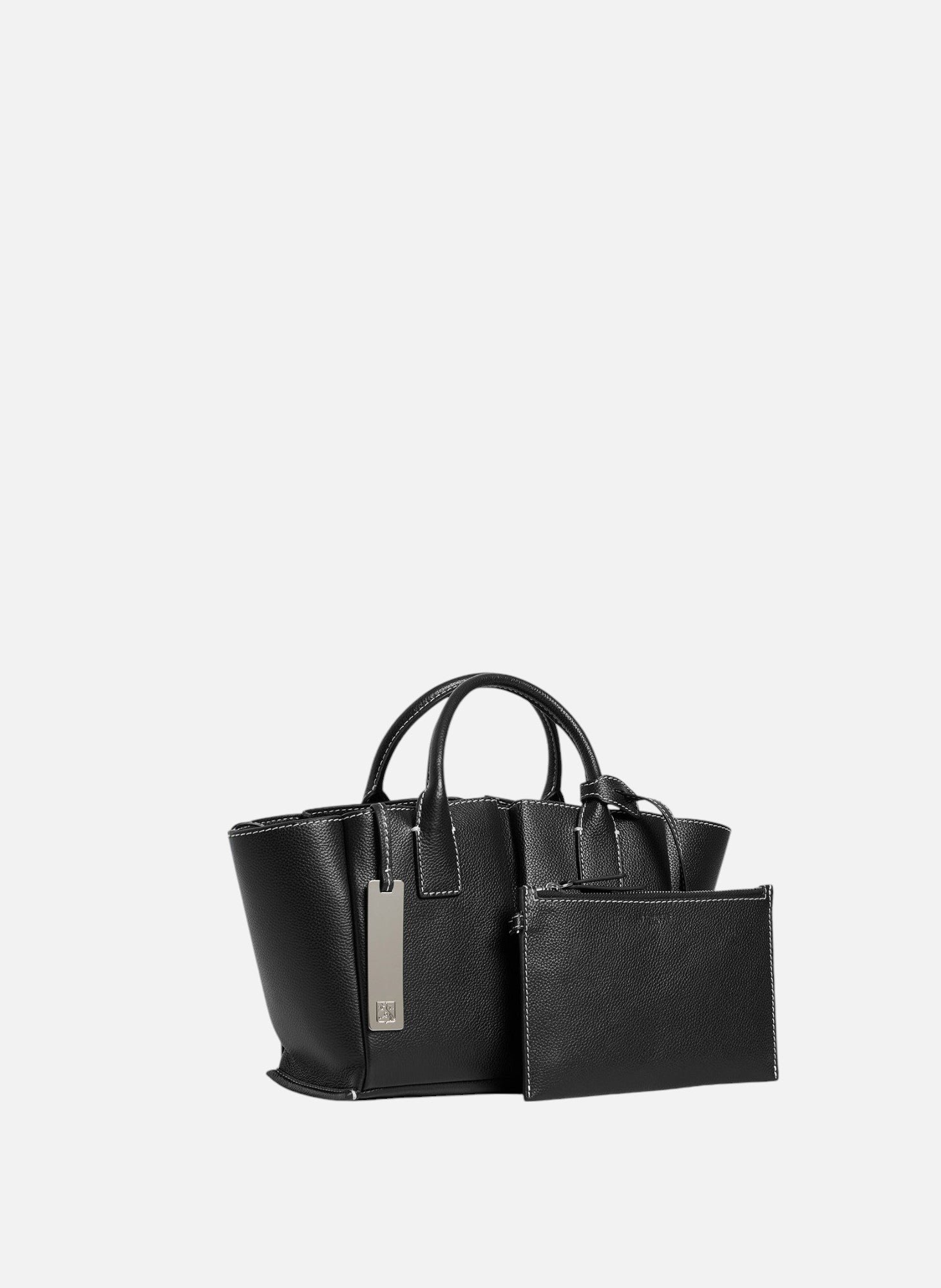 Petit sac à main elena en cuir grainé LE TANNEUR Noir