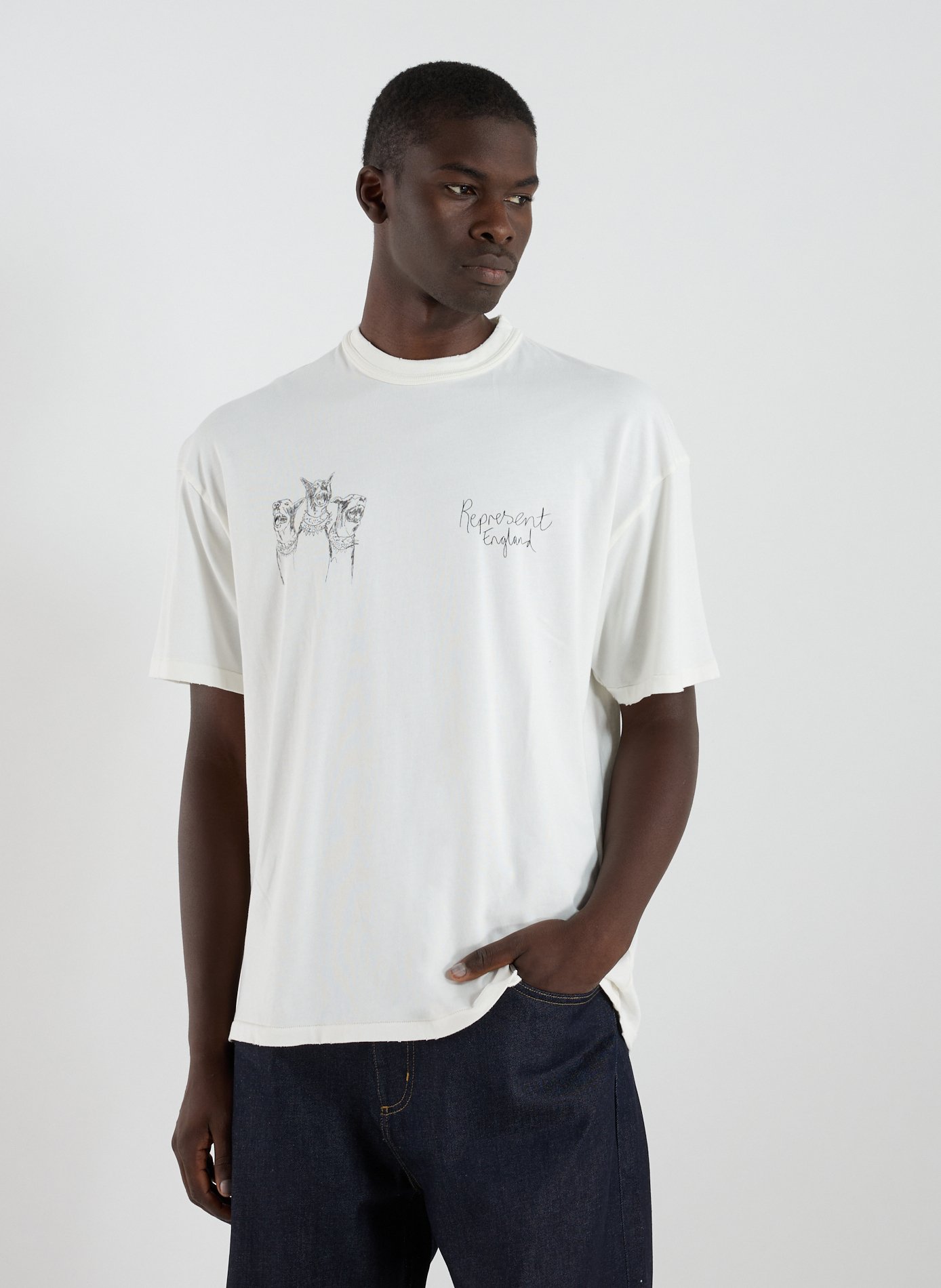 REPRESENT T-shirt manches courtes imprimé en coton Beige