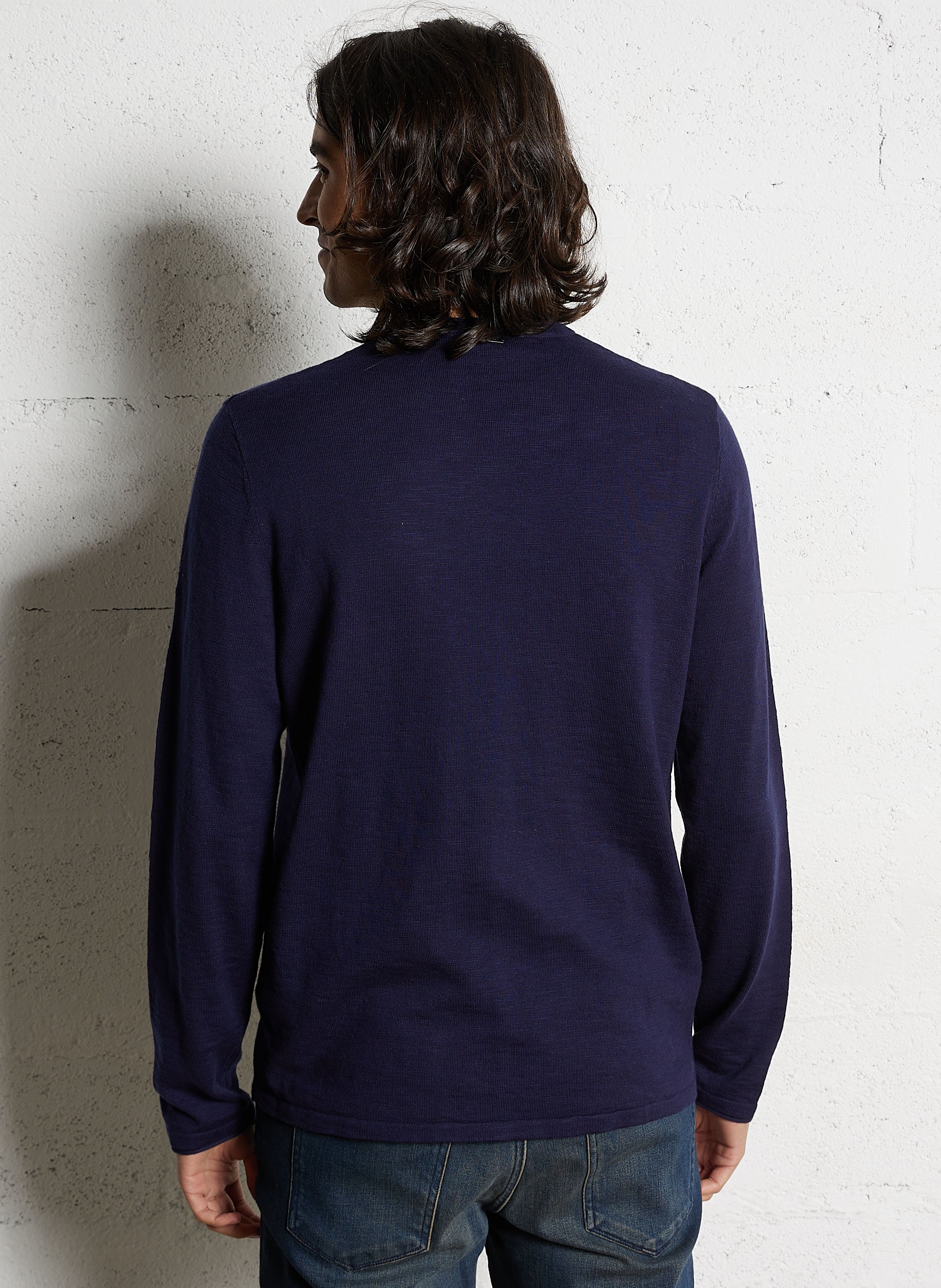 Pull droit en coton IKKS Bleu