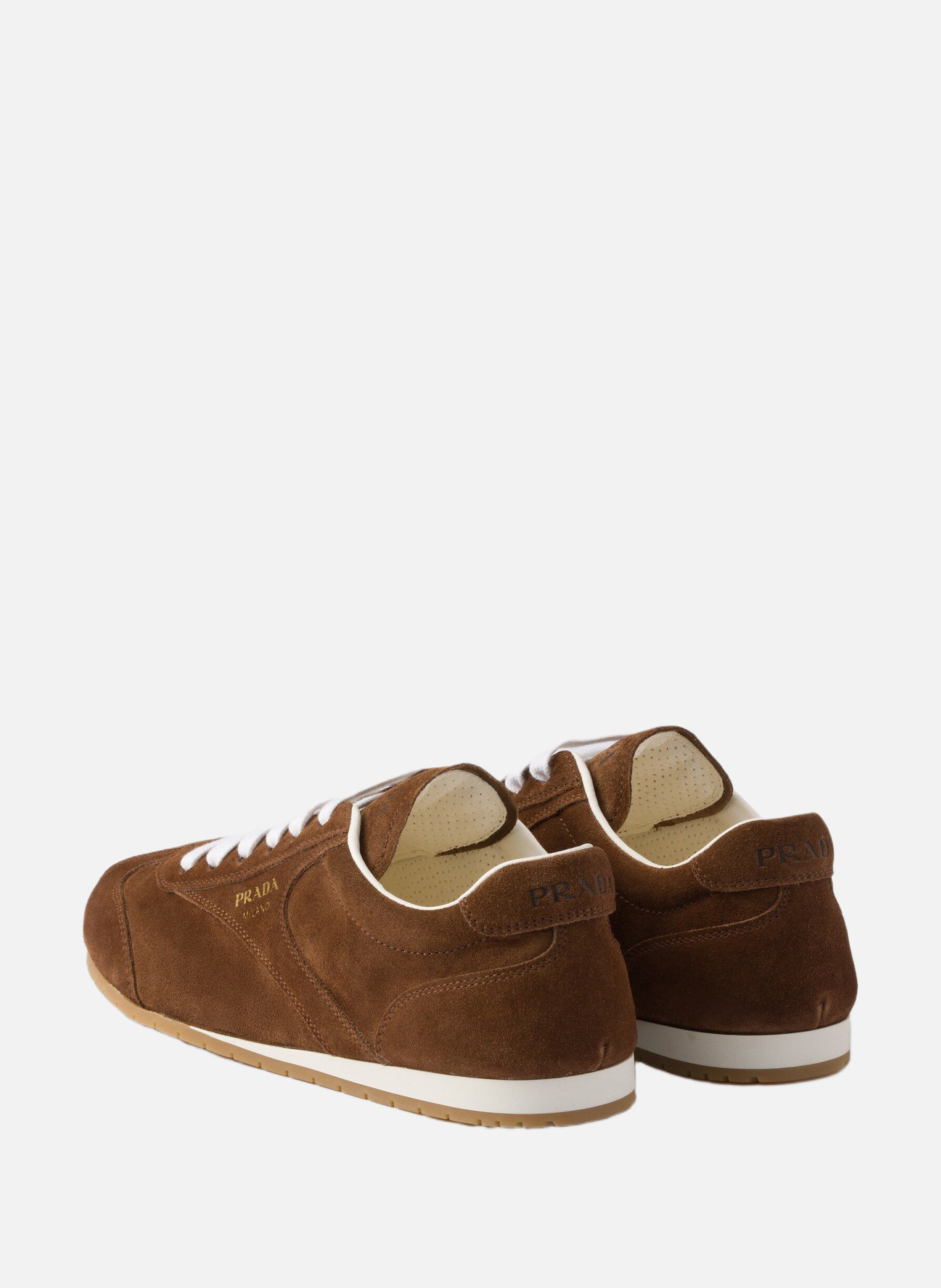 Baskets en veau velours PRADA Marron