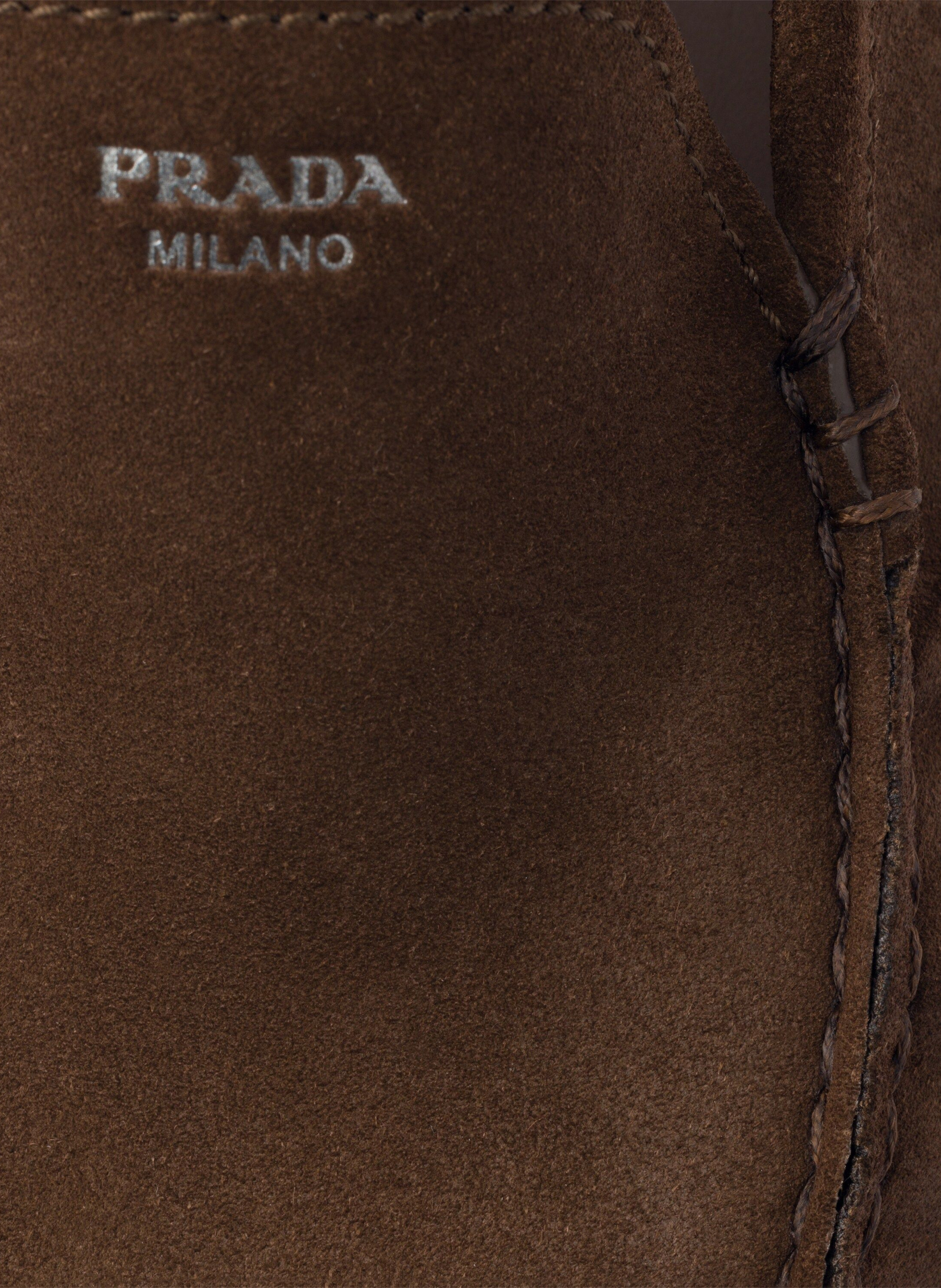 Mocassins en veau velours PRADA Marron