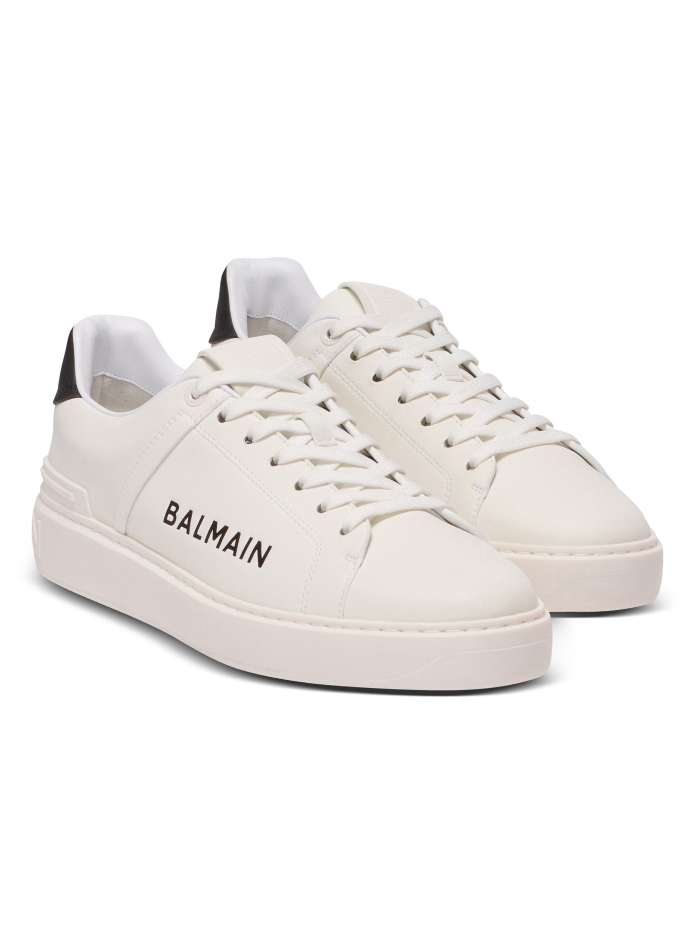 Baskets b-court en cuir de veau BALMAIN Blanc