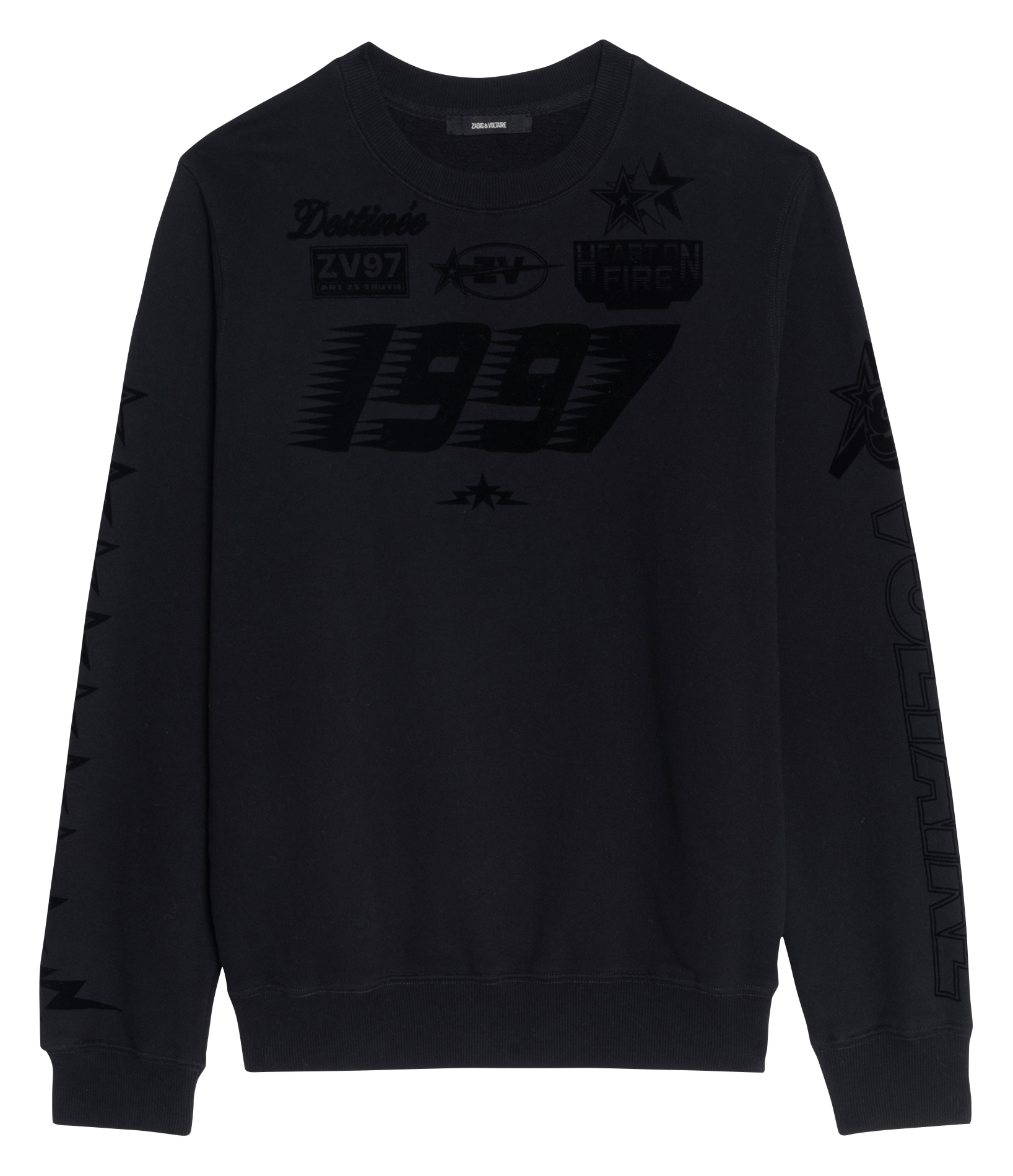 Sweat droit col rond en coton mélangé aime ZADIG&VOLTAIRE Noir