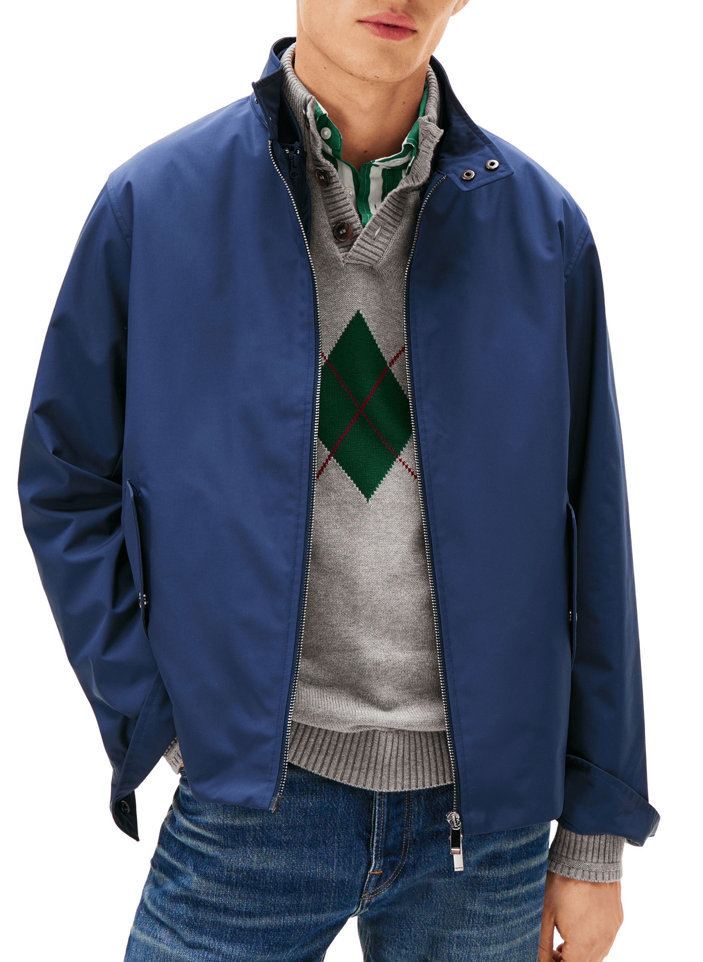 Jacket with high collar and zip TOMMY HILFIGER Blue