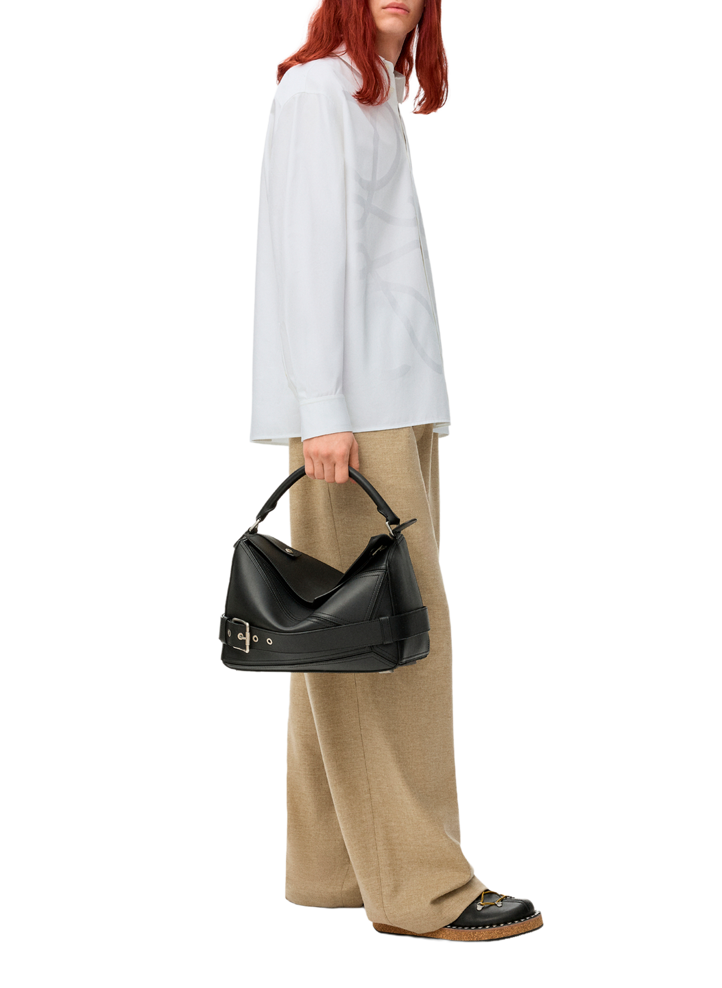 Anagram jacquard shirt in cotton twill LOEWE White