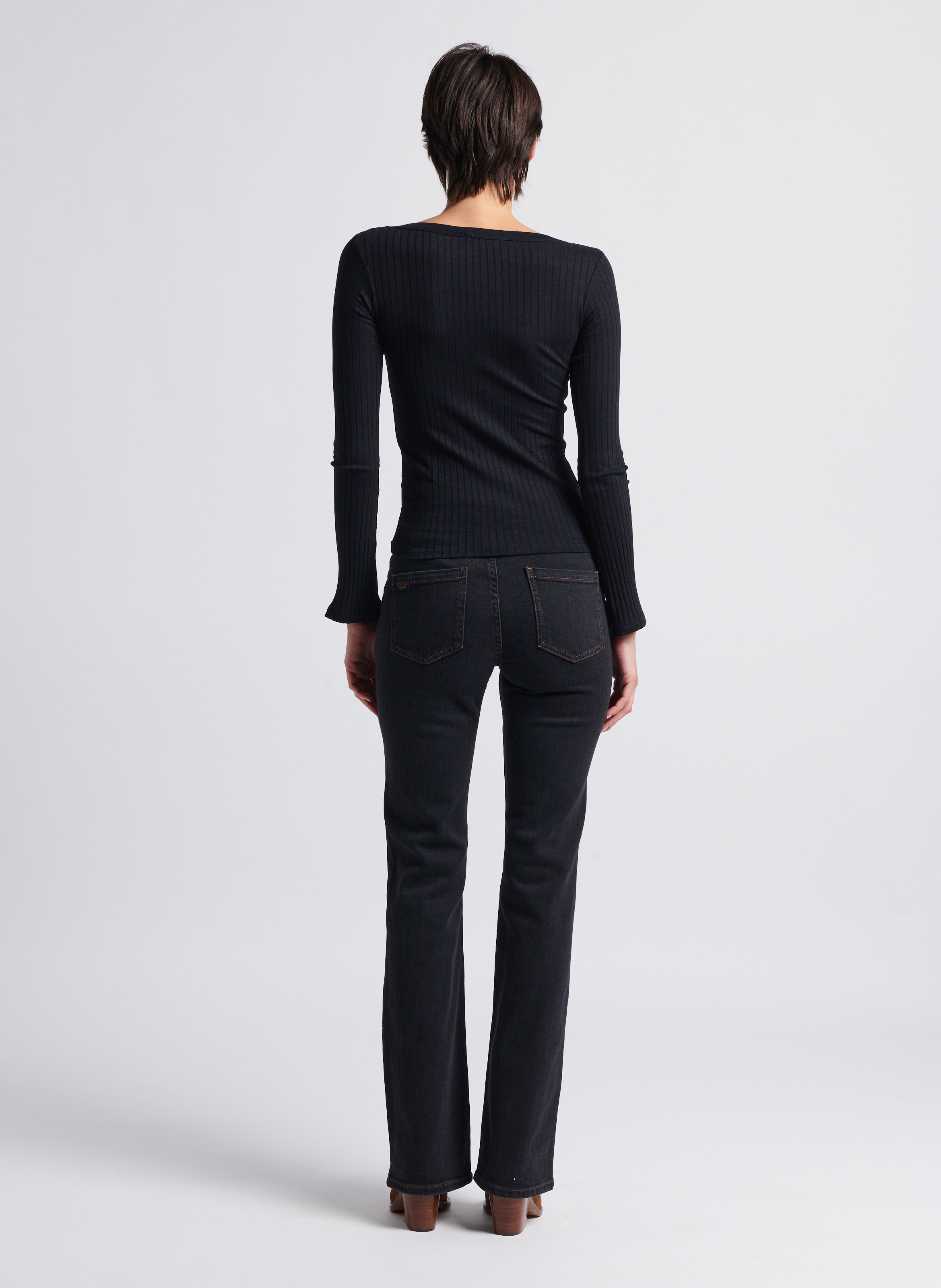 Pantalon boot-cut en jean ross BA&SH Noir