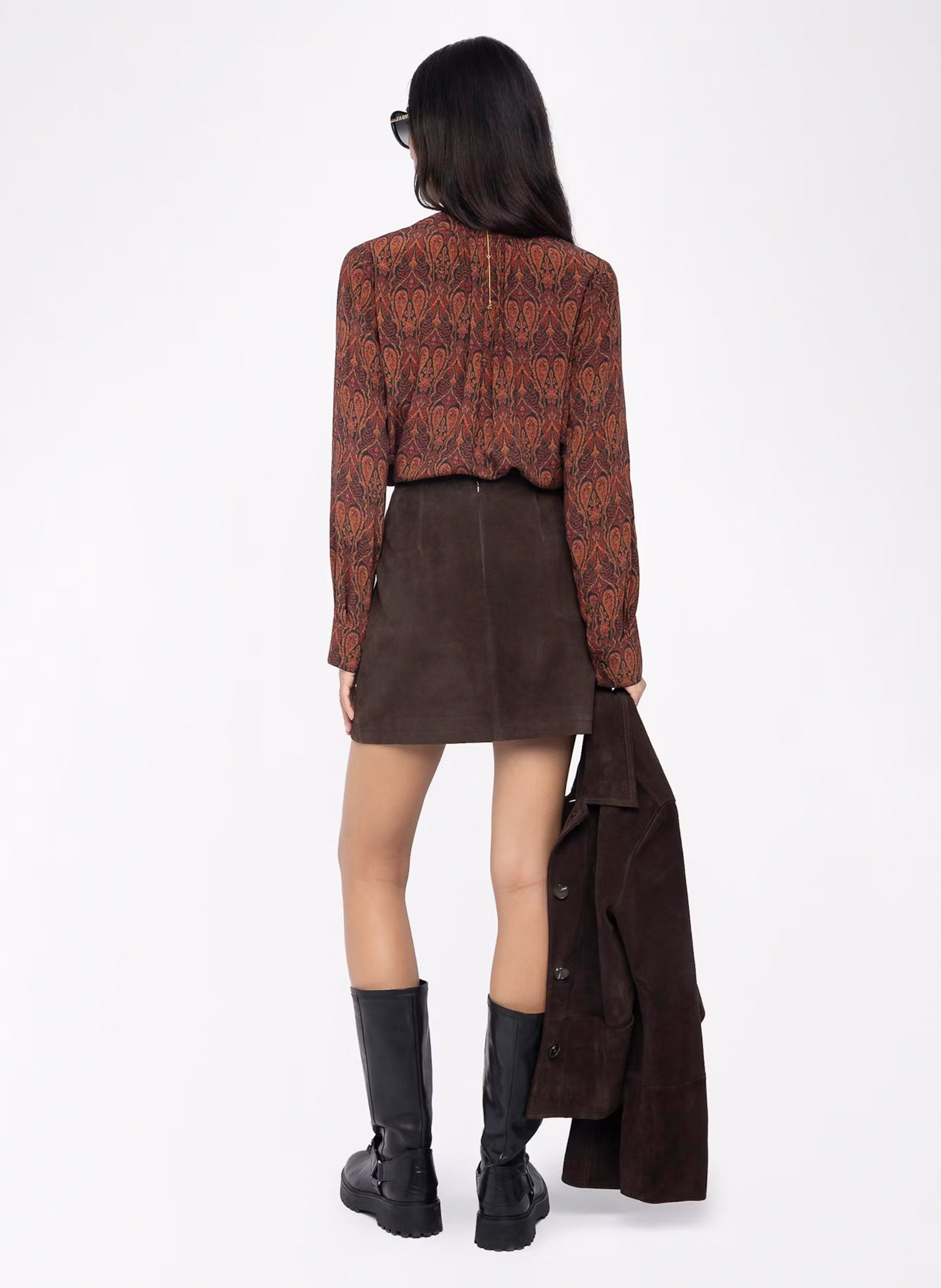 Blouse col tunisien imprimée tink ZADIG&VOLTAIRE Noir