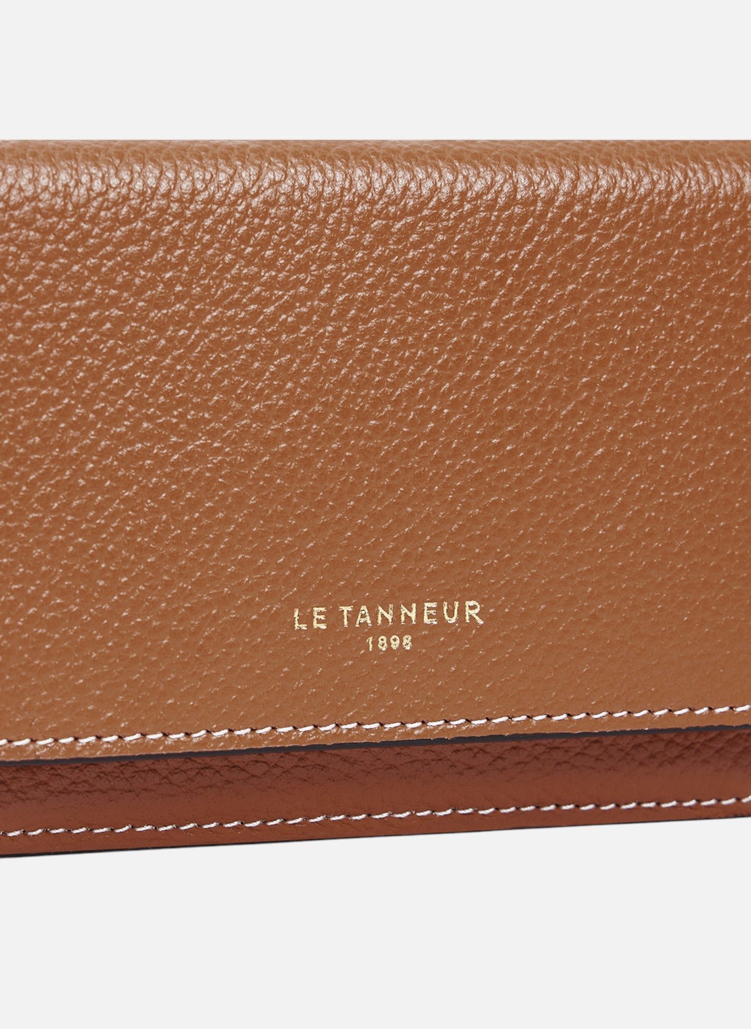 Porte cartes à rabat emilie en cuir grainé LE TANNEUR Marron