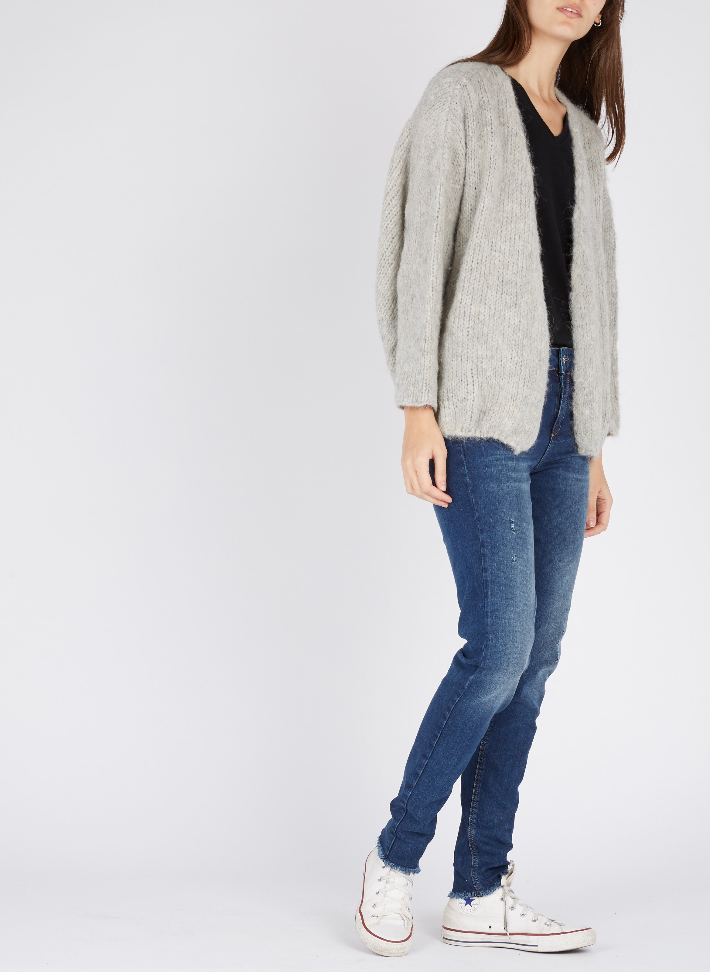 Tee-shirt col v en coton sonoma AMERICAN VINTAGE Noir