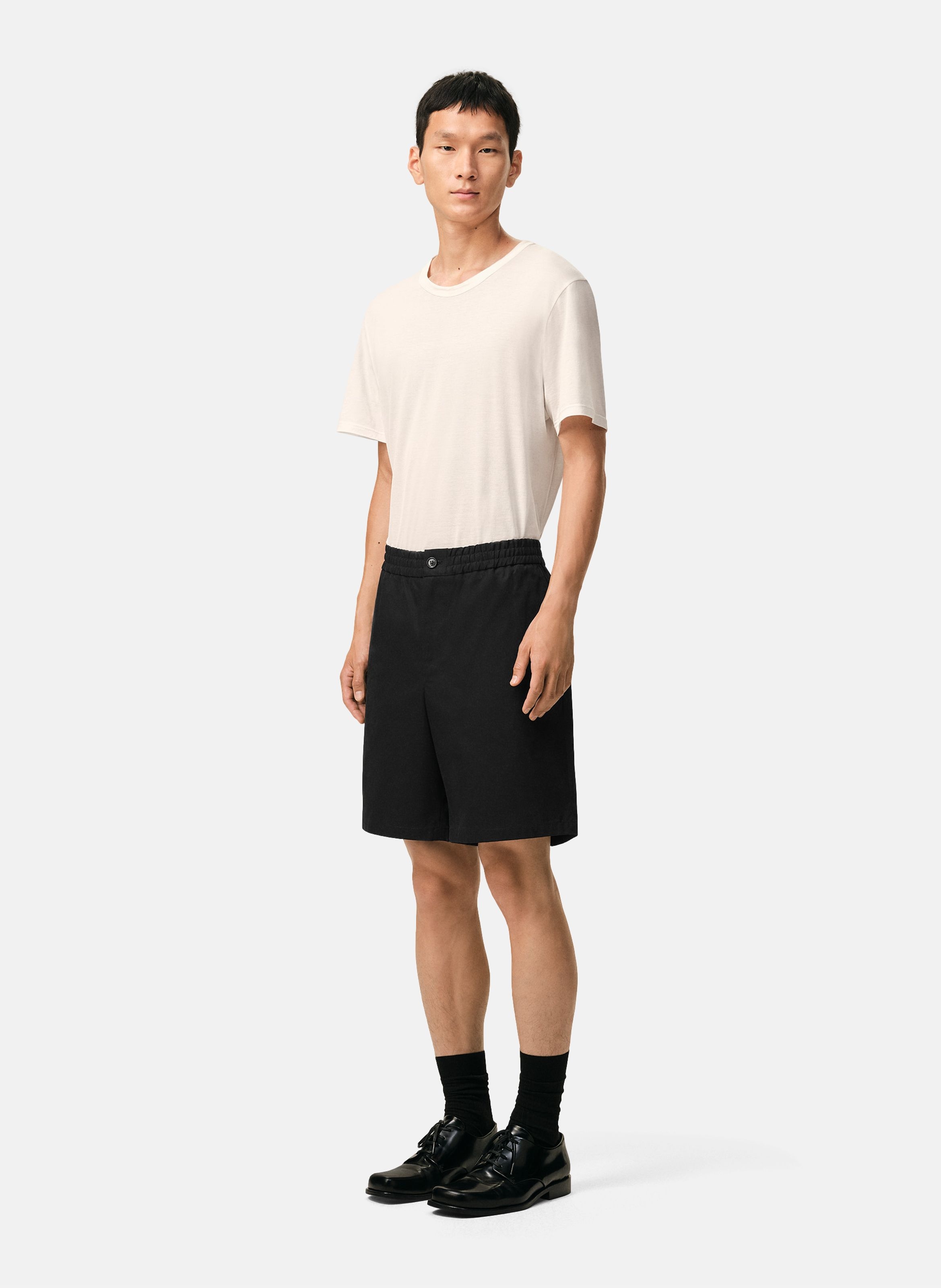 Short taille elastiquée ami de coeur en coton AMI PARIS Noir