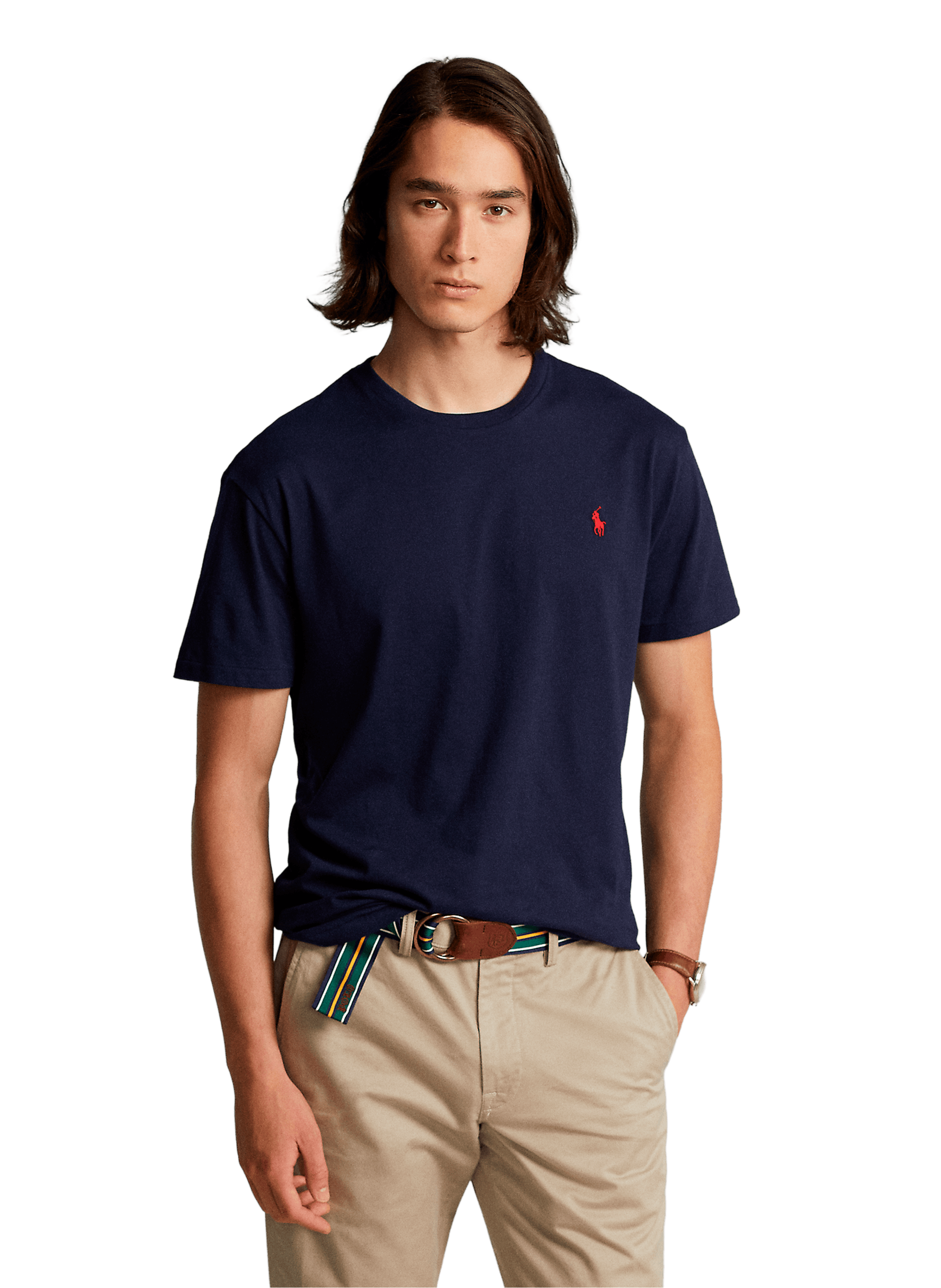 T-shirt slim en coton POLO RALPH LAUREN Bleu
