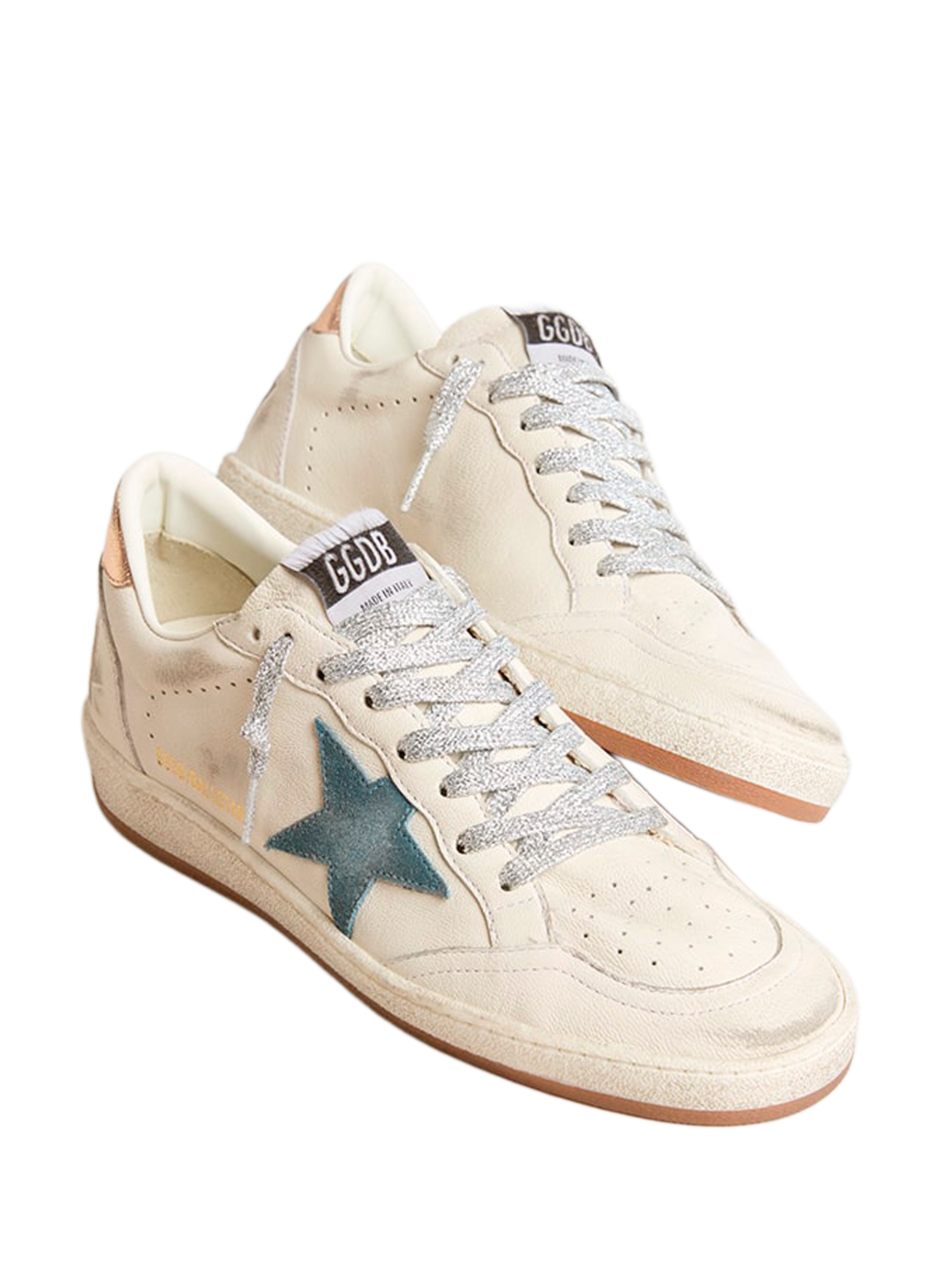 Baskets Ball Star en cuir GOLDEN GOOSE Blanc